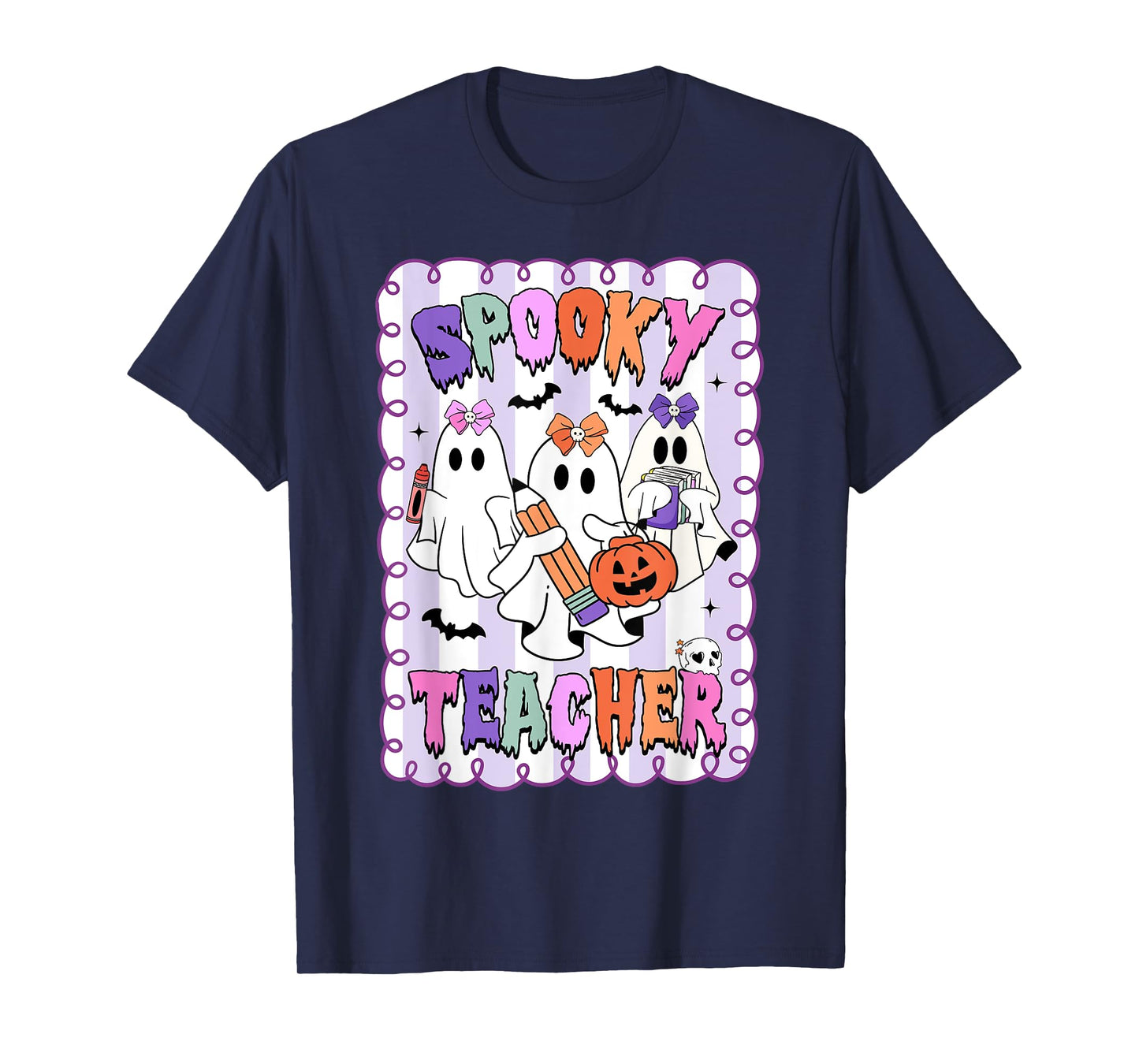 Spooky Teacher Halloween Cute Halloween Teacher Ghost T-Shirt