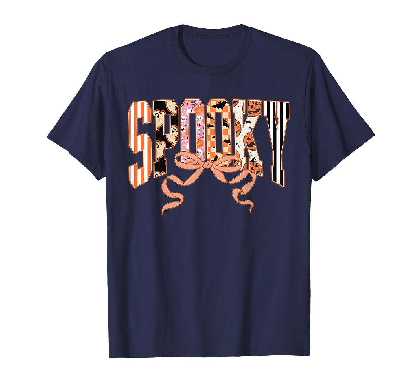 Spooky Coquette Bow Candy Corn Couture Funny Halloween T-Shirt