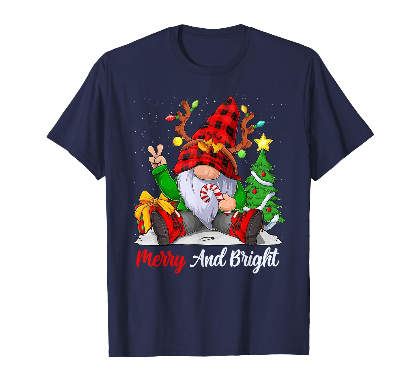Merry and bright christmas gnome family pajamas matching T-Shirt
