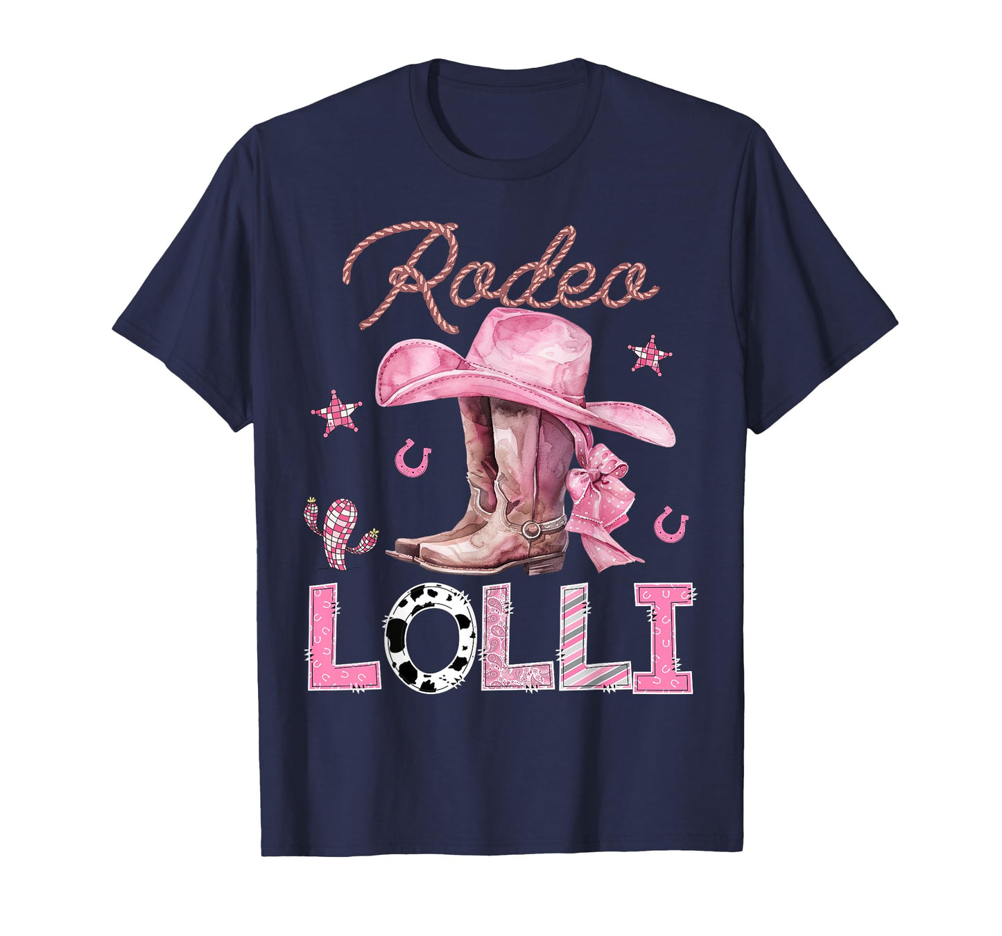 Rodeo Lolli Pink Boots Coquette CowGirl Birthday Party T-Shirt