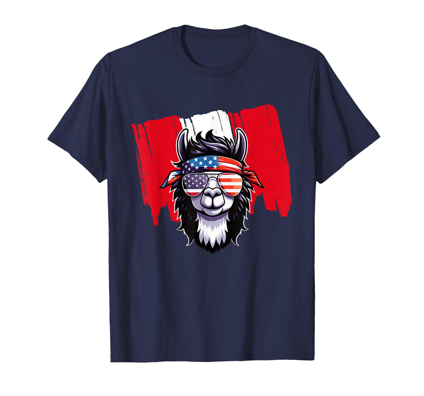 Peruvian American Peru USA Flag Patriotic Llama July 4th T-Shirt