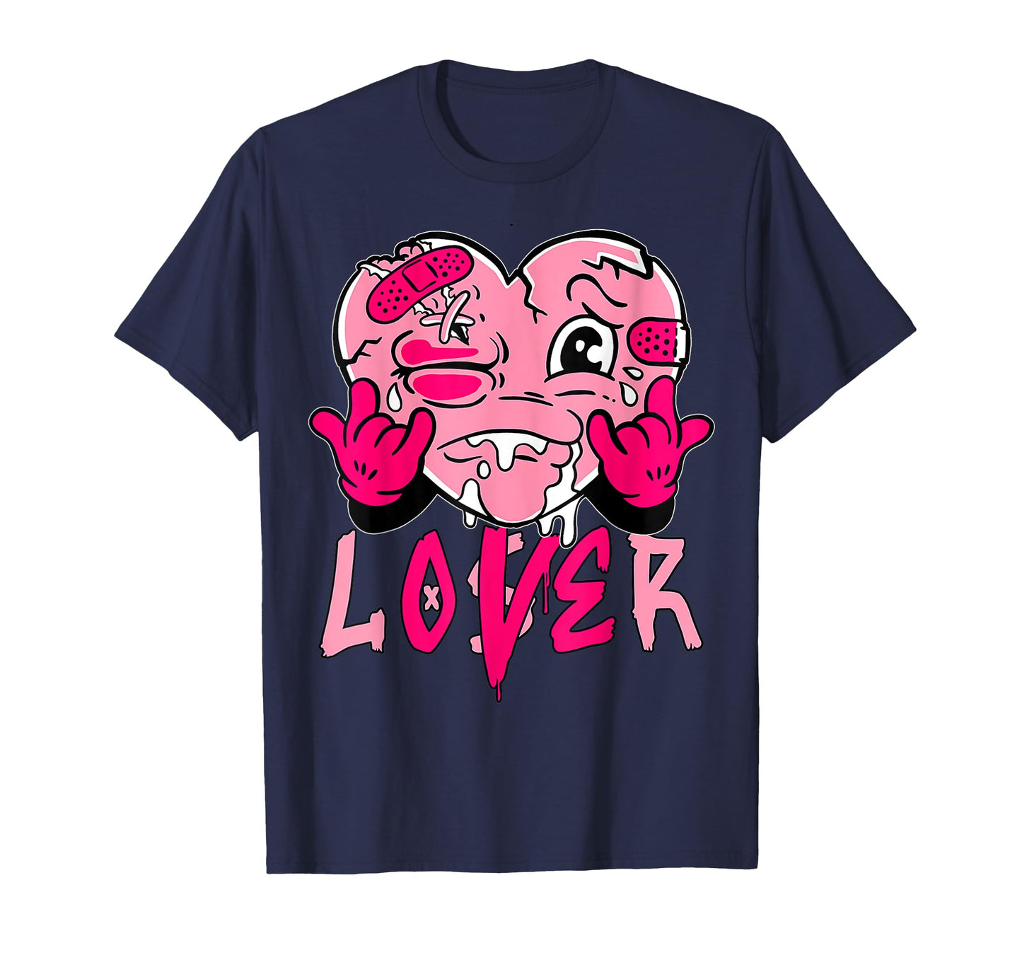Pink Loser Lover Pink Drip Heart Matching Tee For Men Women T-Shirt