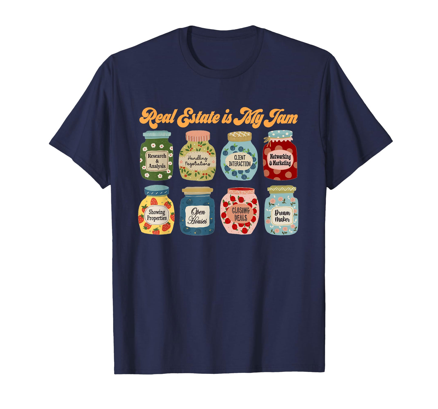 Retro Real Estate is My Jam Real Estate Agent Estate Agent T-Shirt