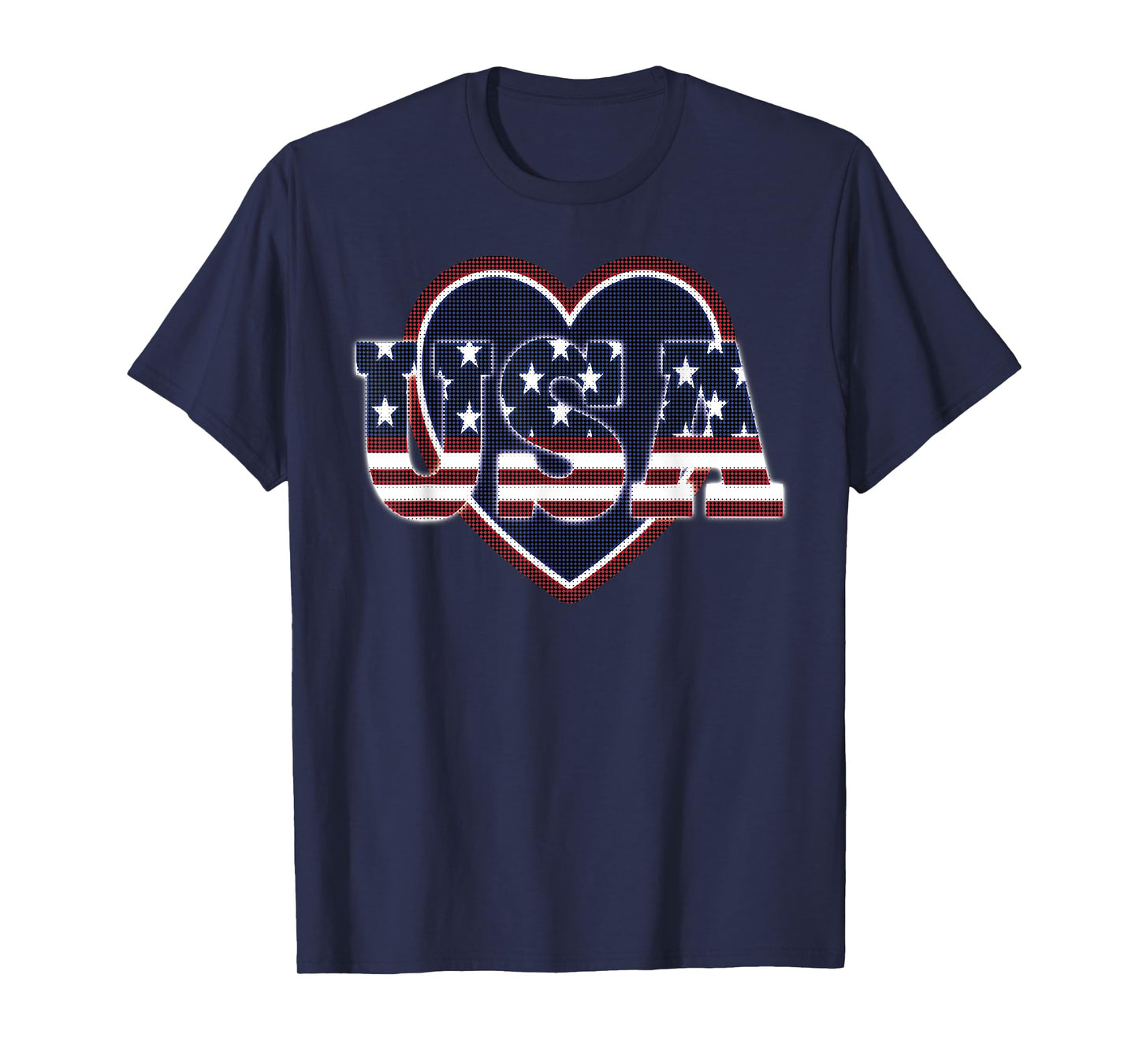 USA Flag Shirts I Love The USA Red White And Blue Heart