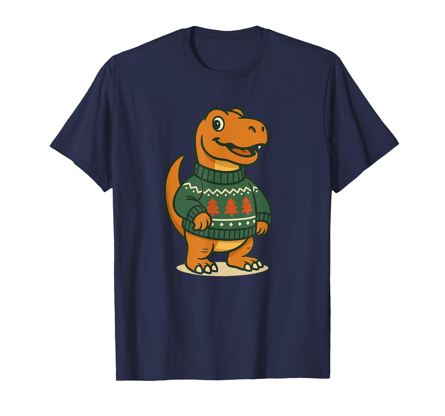 Nice Dinosaur with Christmas Sweater Costume for Festive Fun T-Shirt