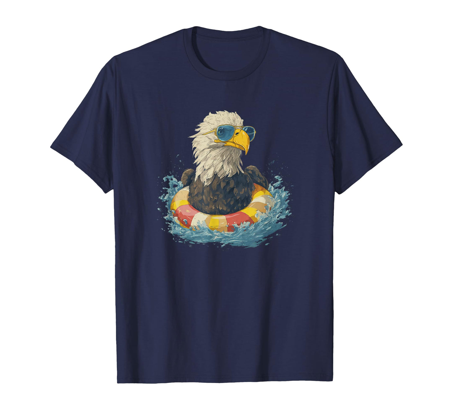 Beach Party Eagle with Pool Ring for Ocean Lovers T-Shirt