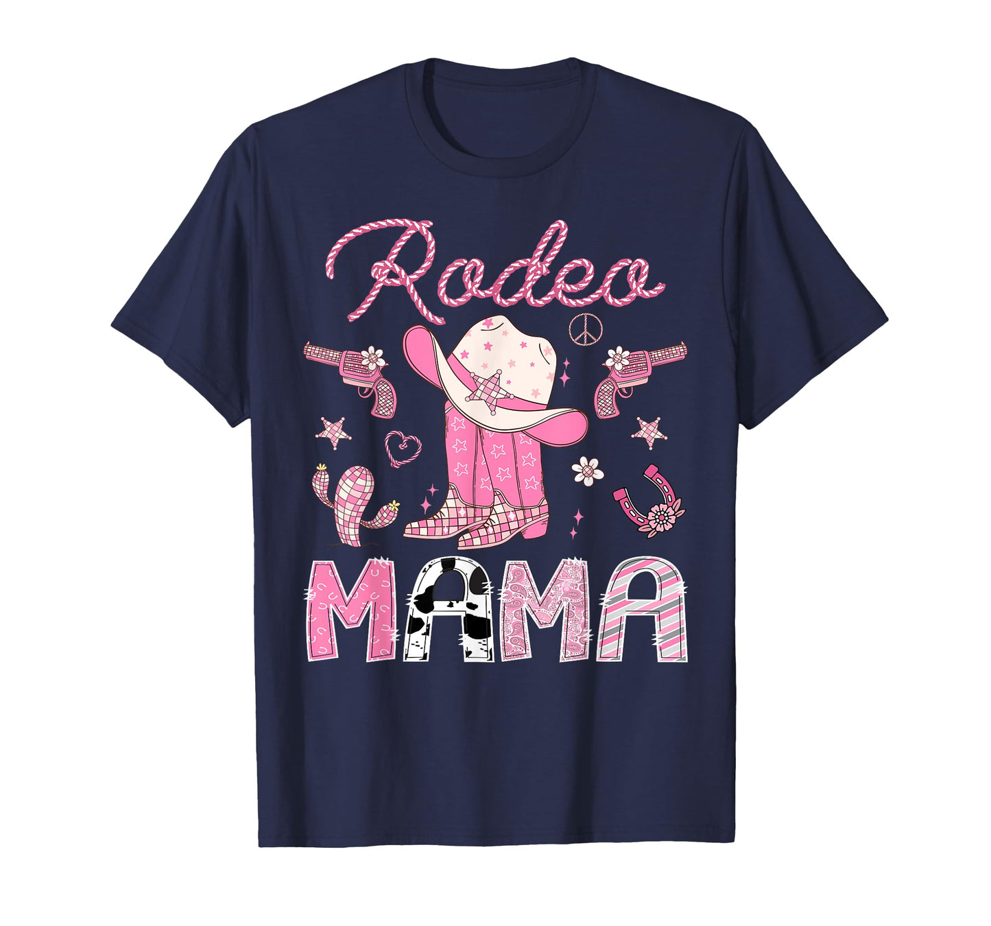 Rodeo Mama 1St Birthday Pink Boots Disco Cowgirl T-Shirt