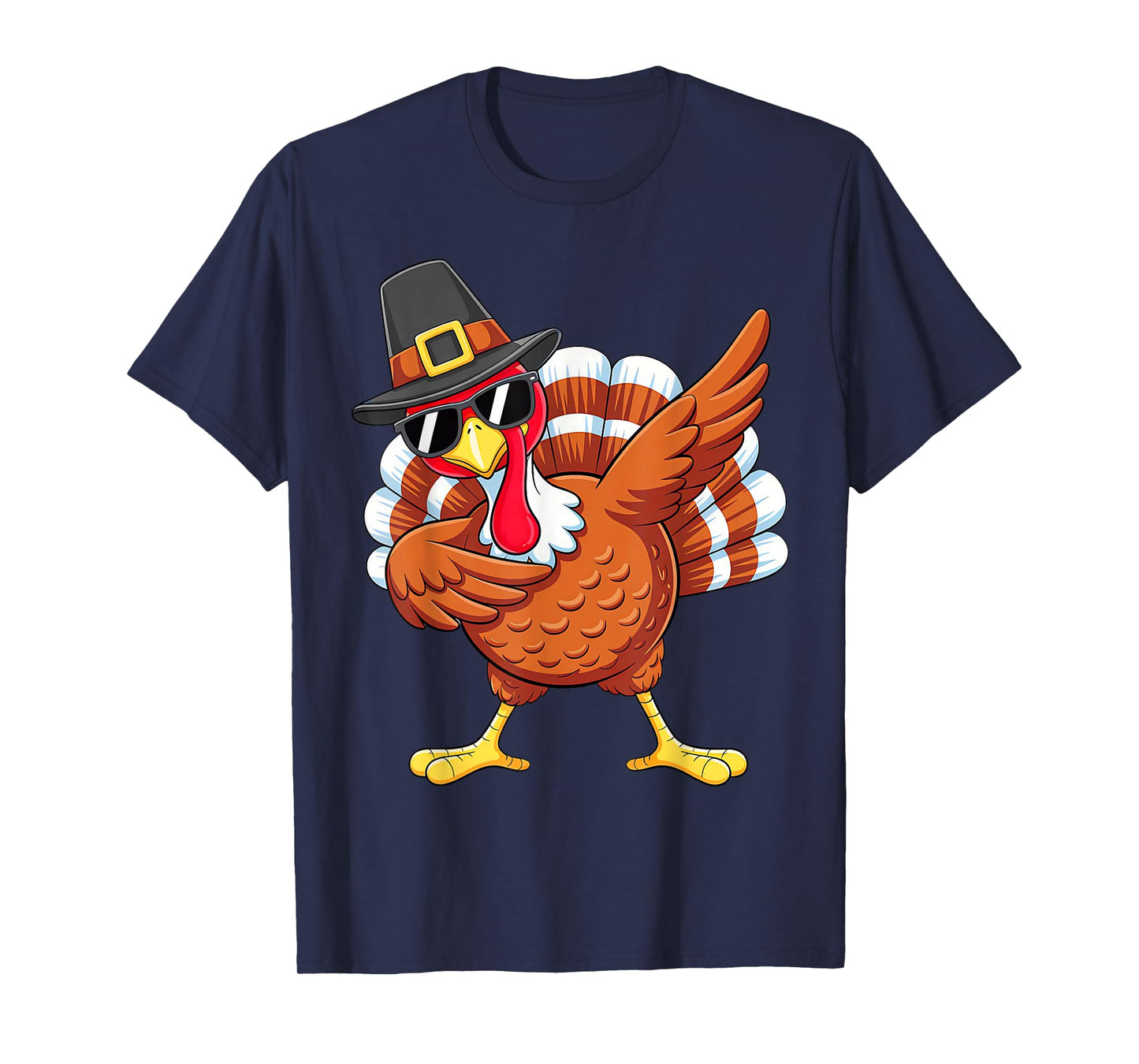 Dabbing Turkey Thanksgiving Day Pilgrim Boys Men Funny Dab T-Shirt