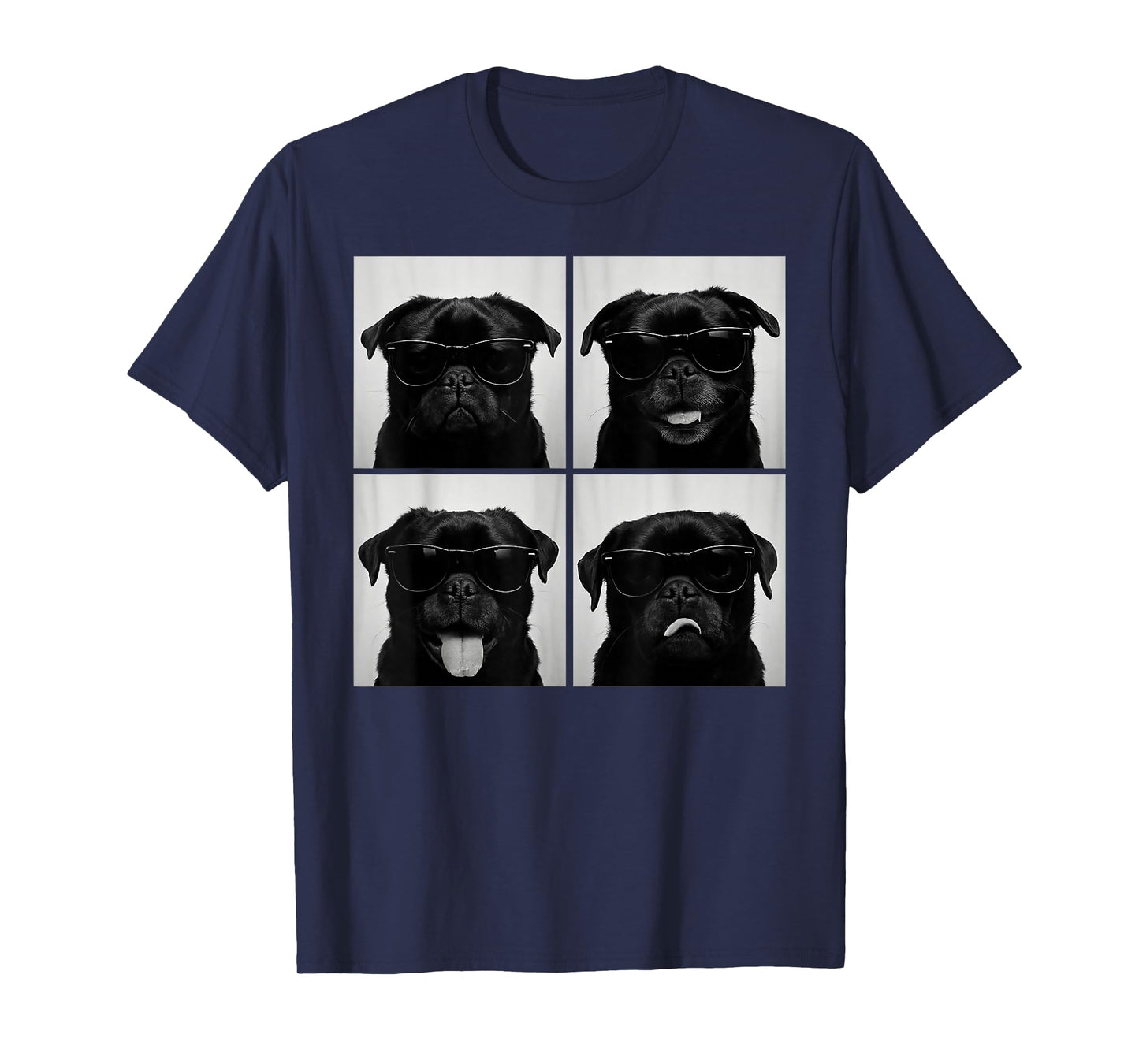 Funny Black Pug Lover Cute Dog Pug Photo Booth T-Shirt