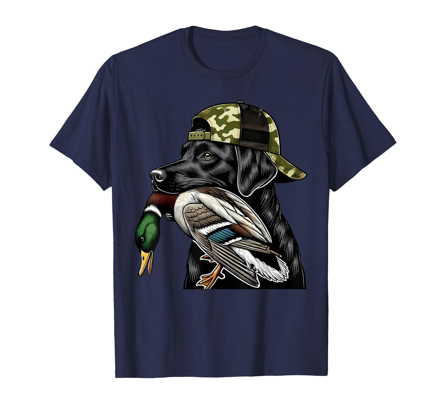 Labrador Hunting Dog With Duck Hello Hunting Season Men Women T-Shirt