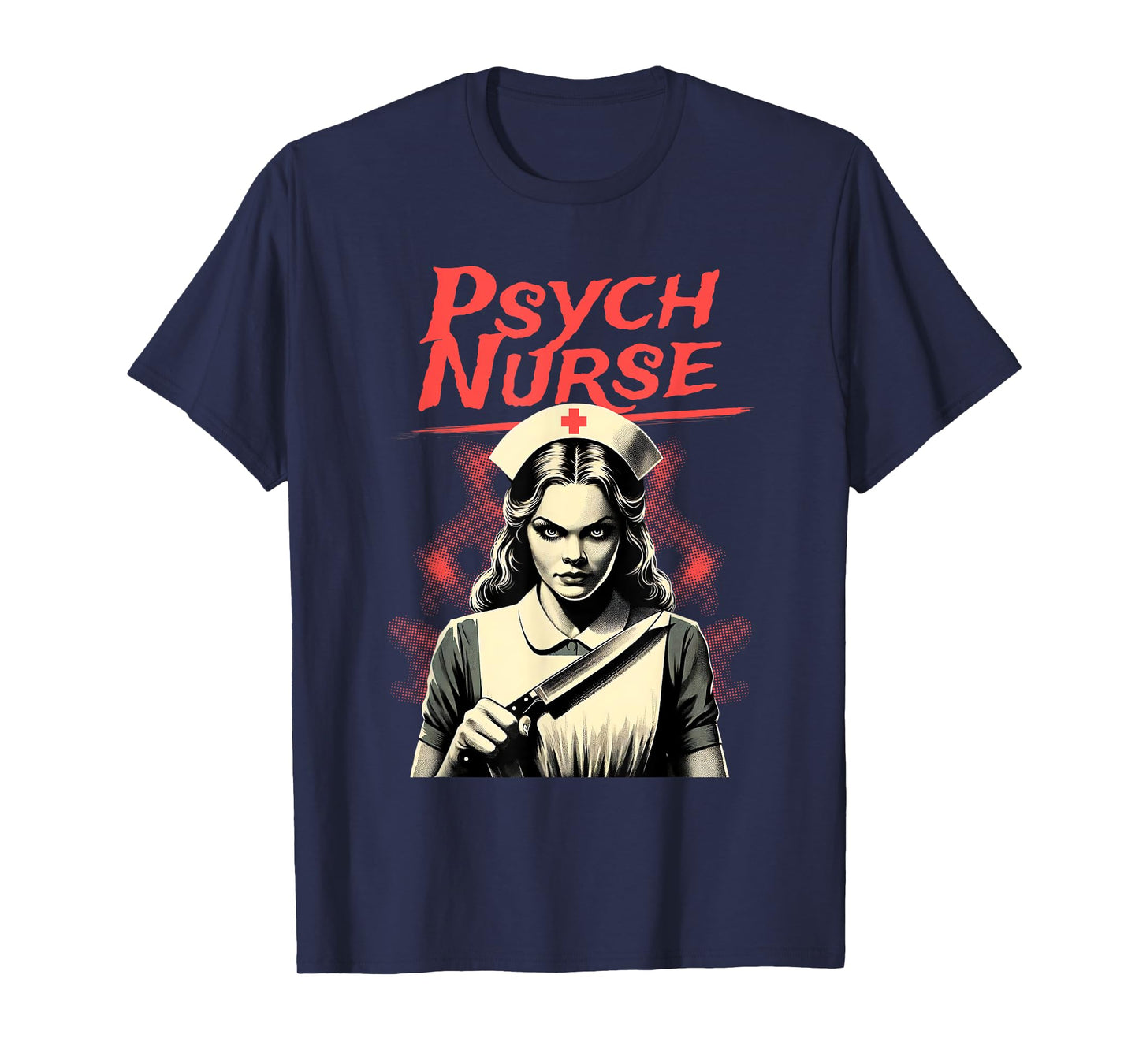 Psych Nurse Vintage Horror Graphic Woman Halloween Costume T-Shirt