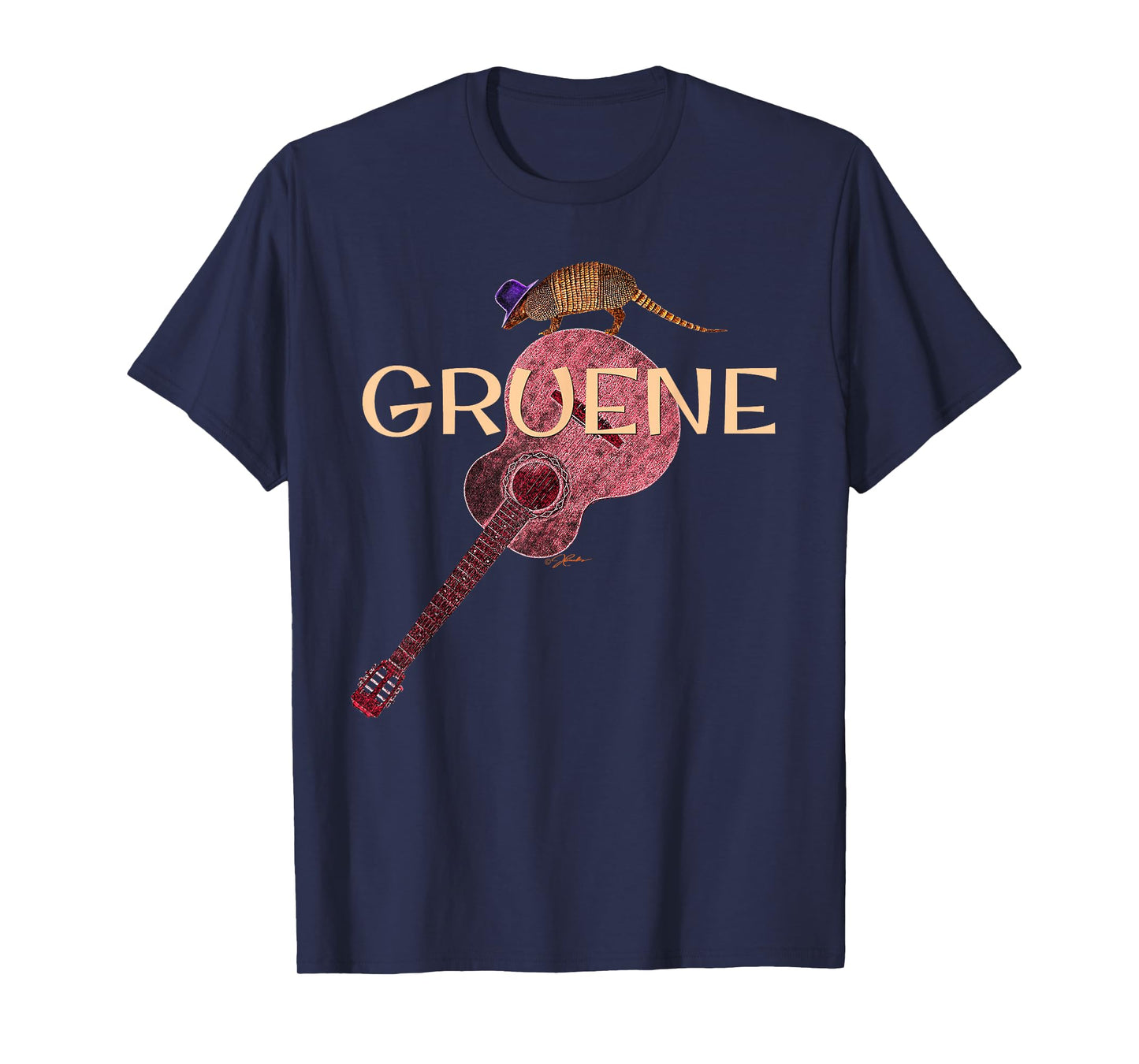 JCombs: Gruene, Texas Armadillo/Guitar T-Shirt T-Shirt
