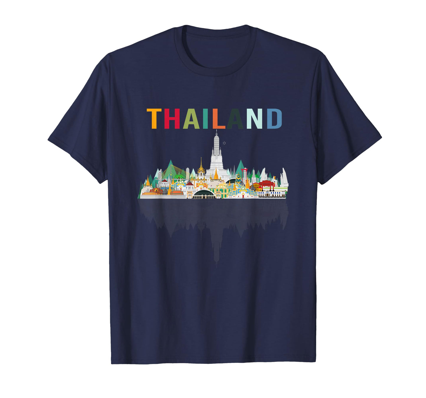 Bangkok Travel Thailand Gift Idea Unisex-Adults Black Thai Flag T-Shirt Small