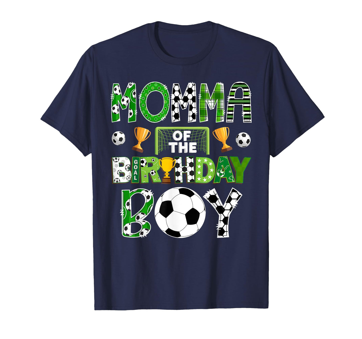 Momma Of The Birthday Boy Soccer Player Game Day T-Shirt