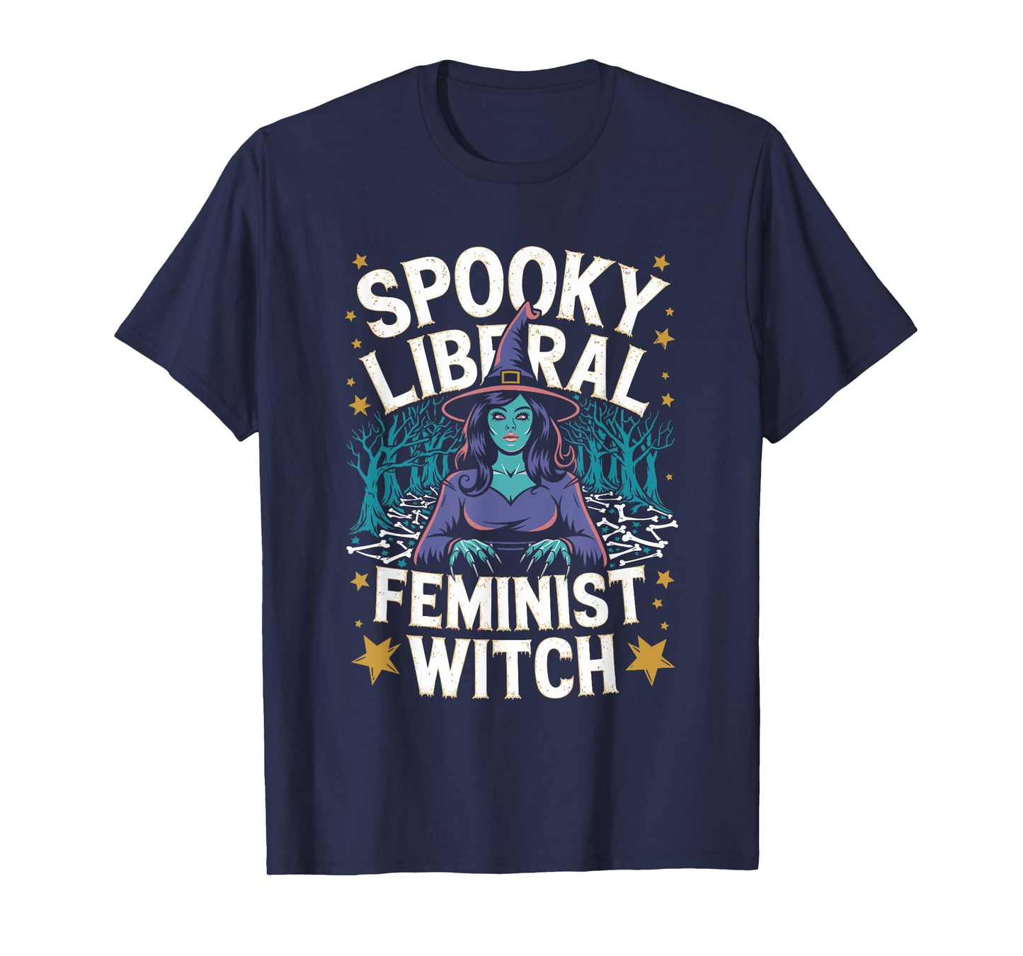 Spooky Liberal Feminist Witch Halloween Witch Vibes T-Shirt