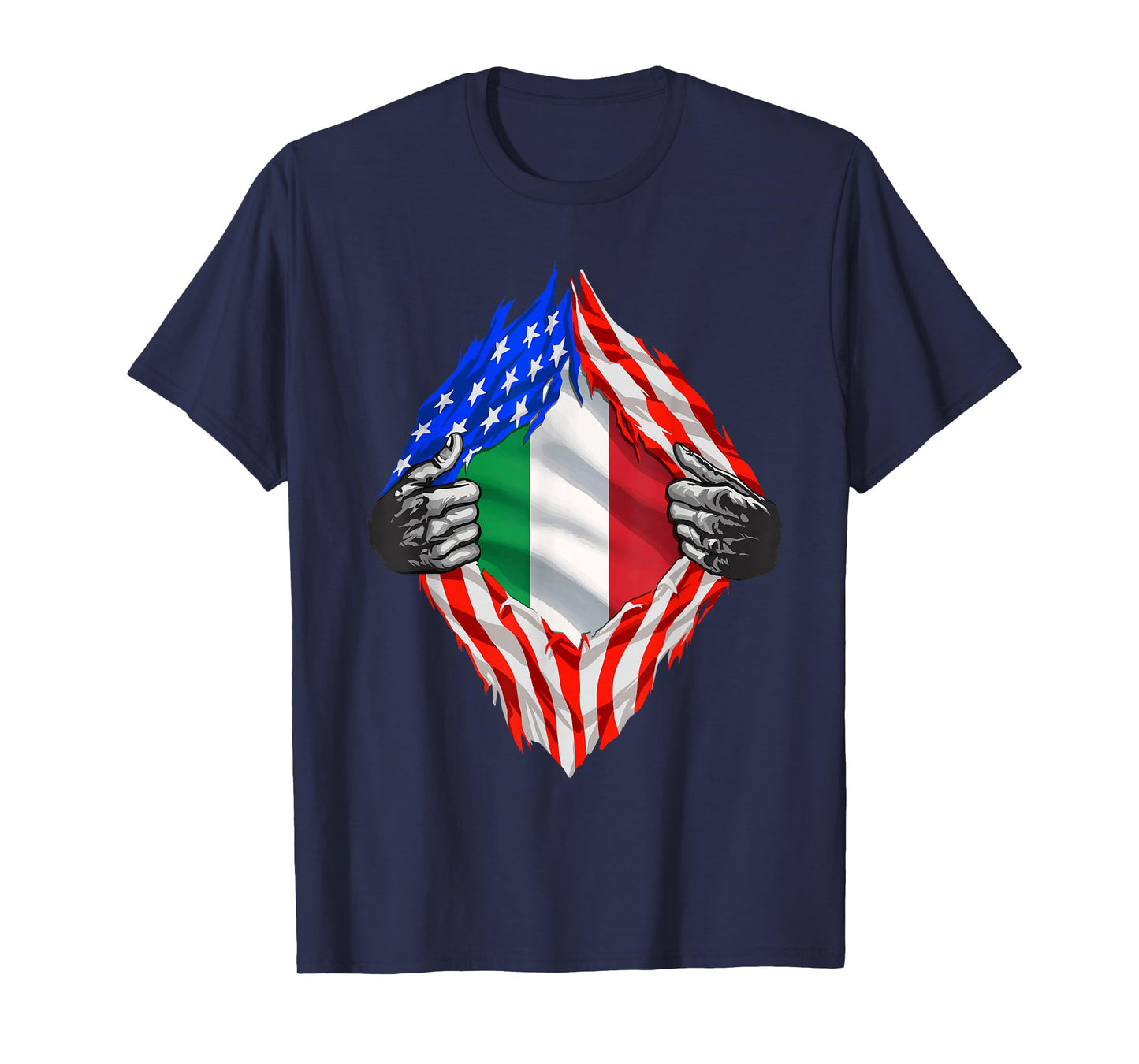 Italian American Flag T Shirt America Italy Roots Italian T-Shirt