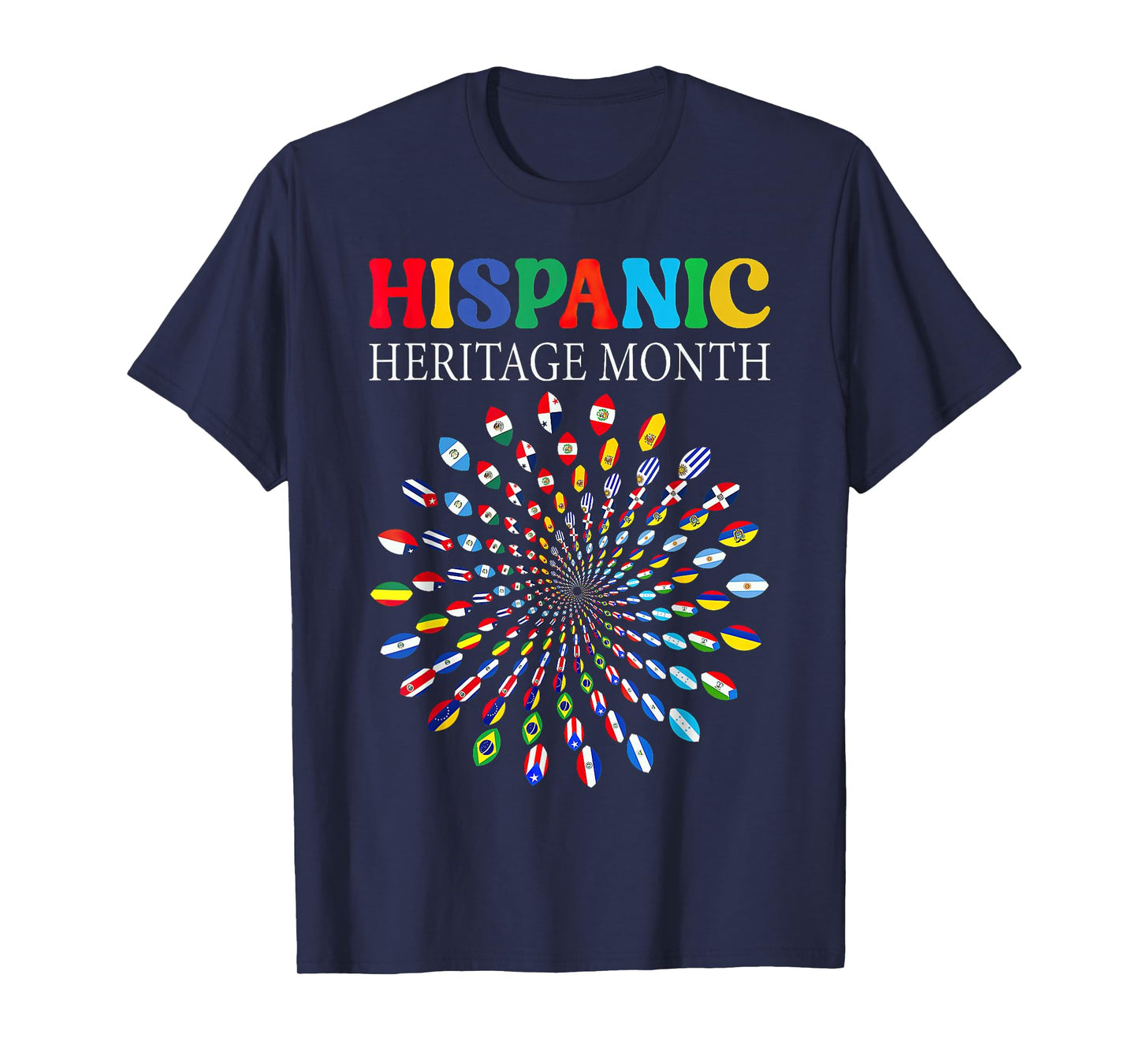 National Hispanic Heritage Month All Latin Countries Flags T-Shirt