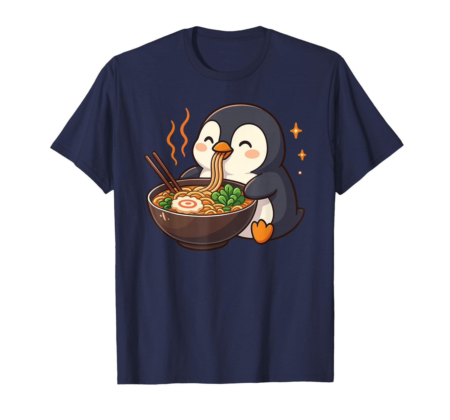 Penguin with Noodles Ramen Kawaii Penguin T-Shirt