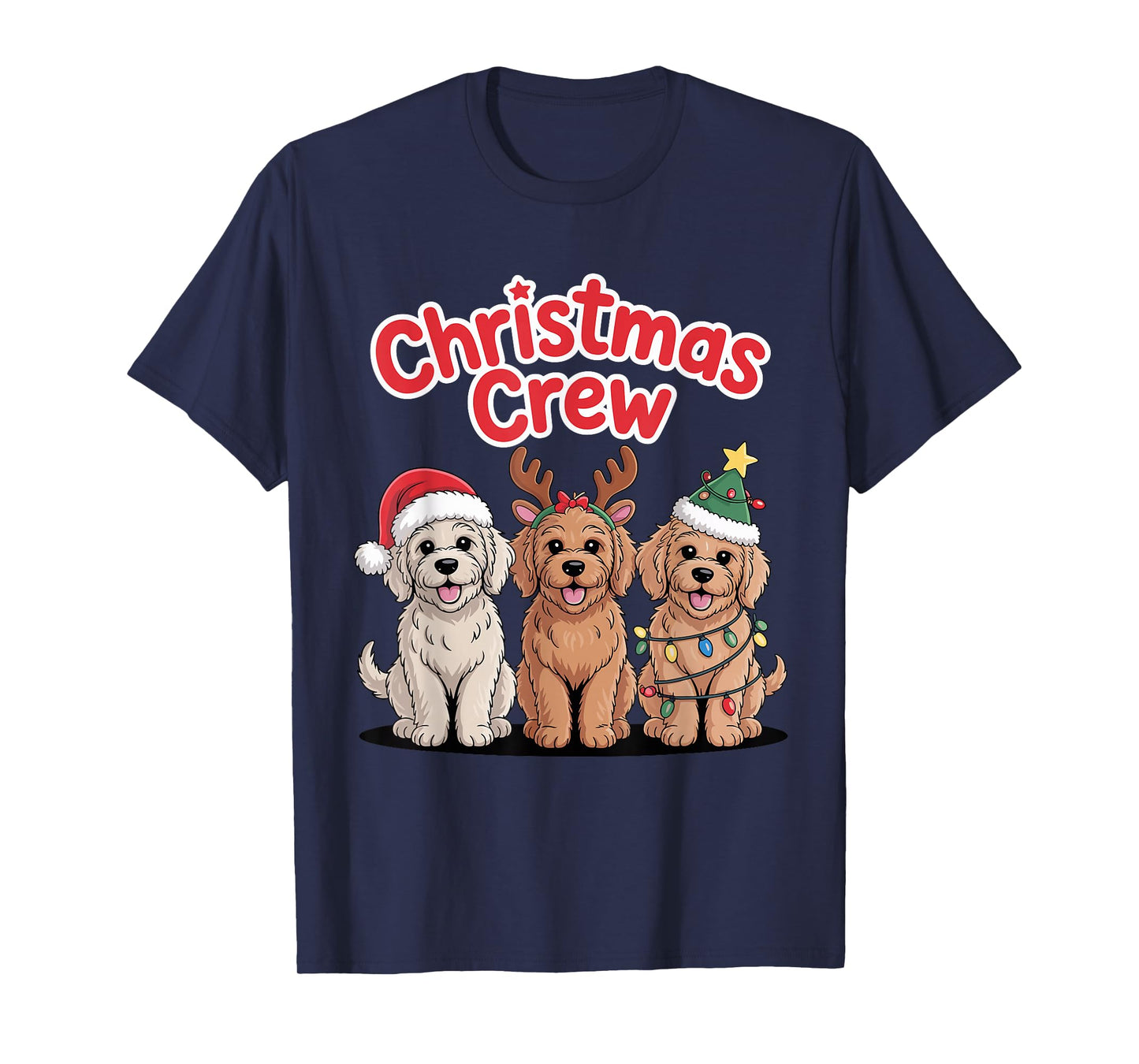 Christmas Crew Xmas Puppy Dog Funny Christmas Goldendoodle T-Shirt