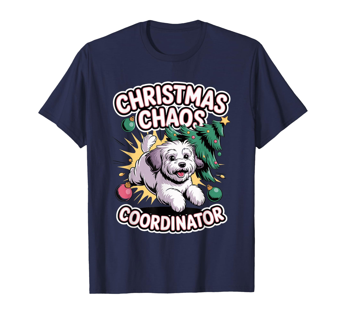 Christmas Chaos Coordinator Xmas Puppy Funny Schnoodle T-Shirt