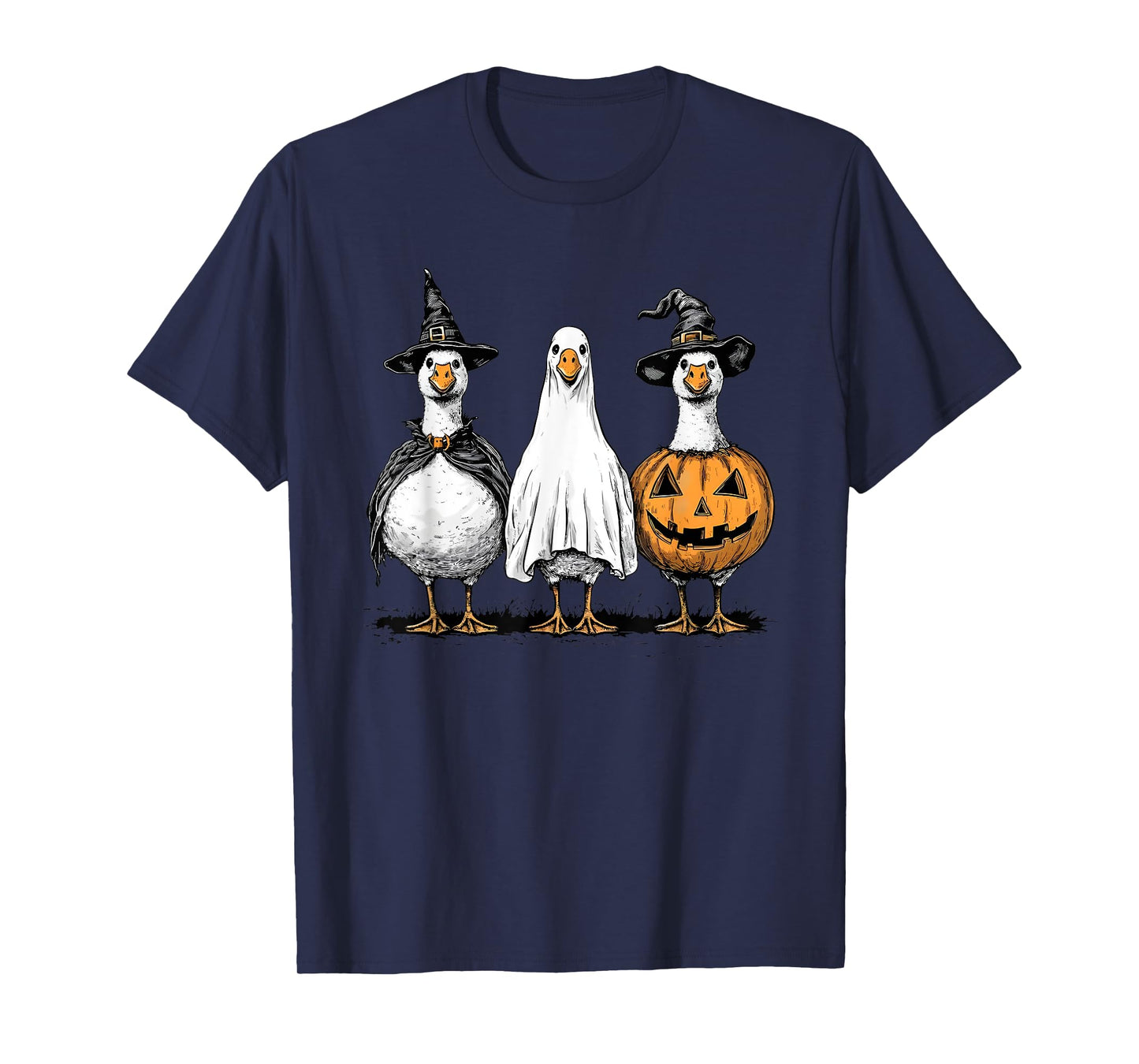 Boo Ghost Goose, Retro Halloween Goose T-Shirt