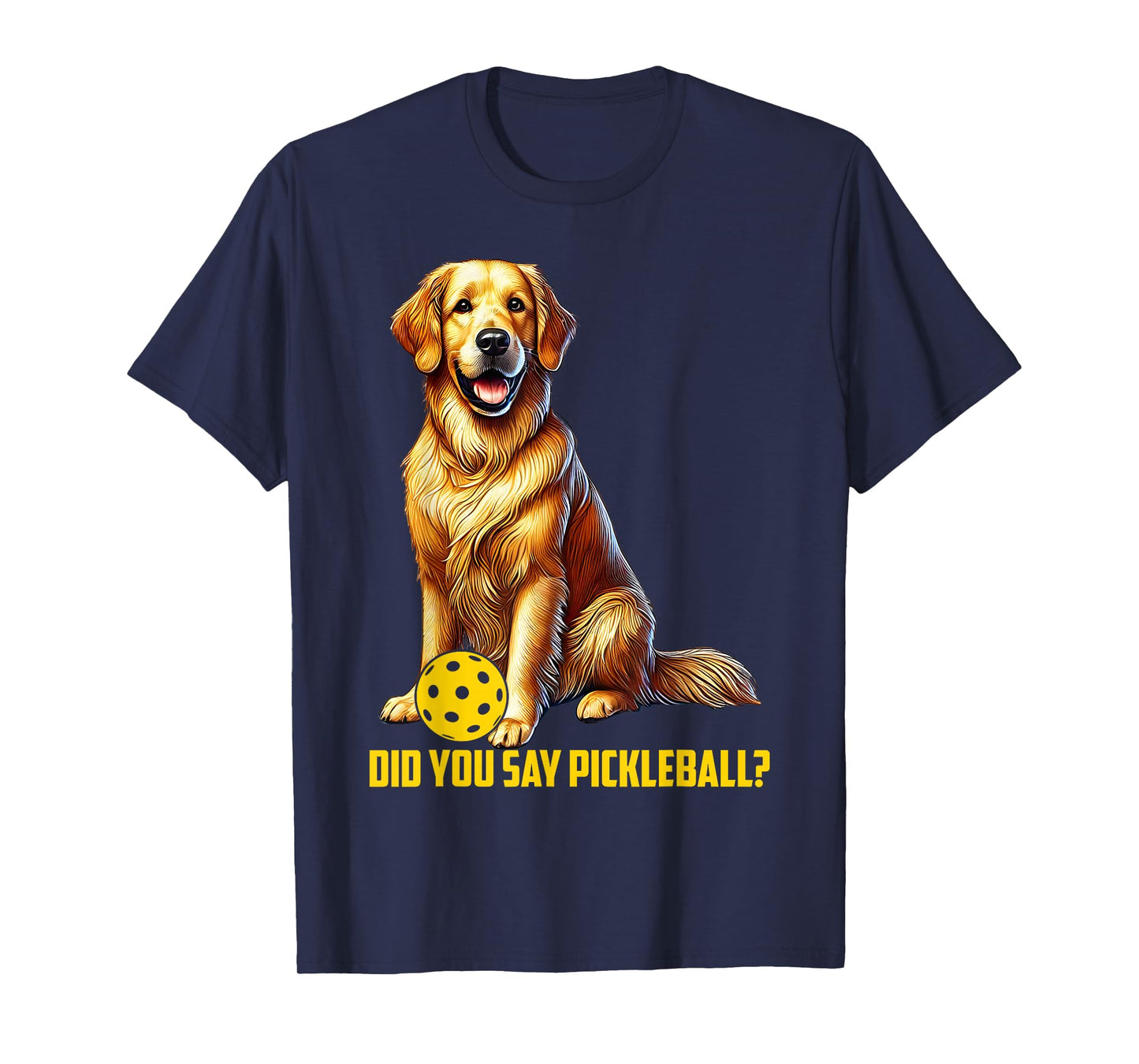 Cute Golden Retriever Pickleball Dog T-Shirt