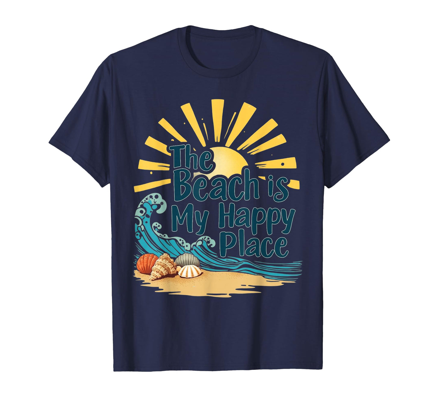 Beach Shirt Women The Beach is My Happy Place Casual Summer T-Shirt