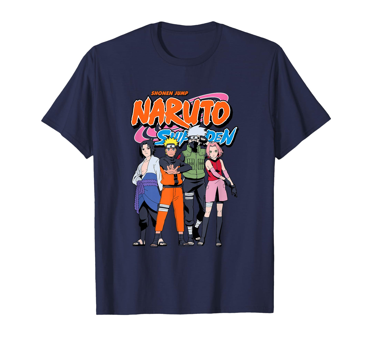 Naruto Shippuden Team 7 with Naruto Logo Anime T-Shirt