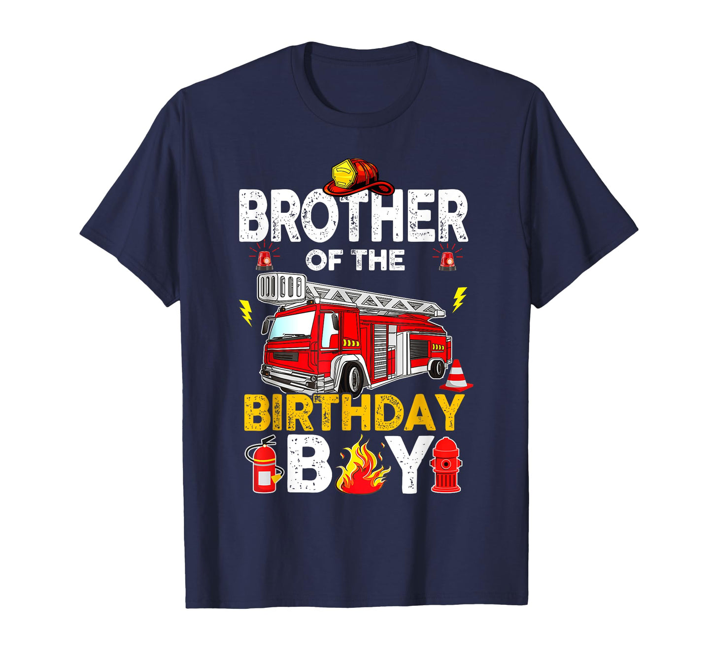 Brother Of The Birthday Boy Fire Truck Firefighter Party T-Shirt