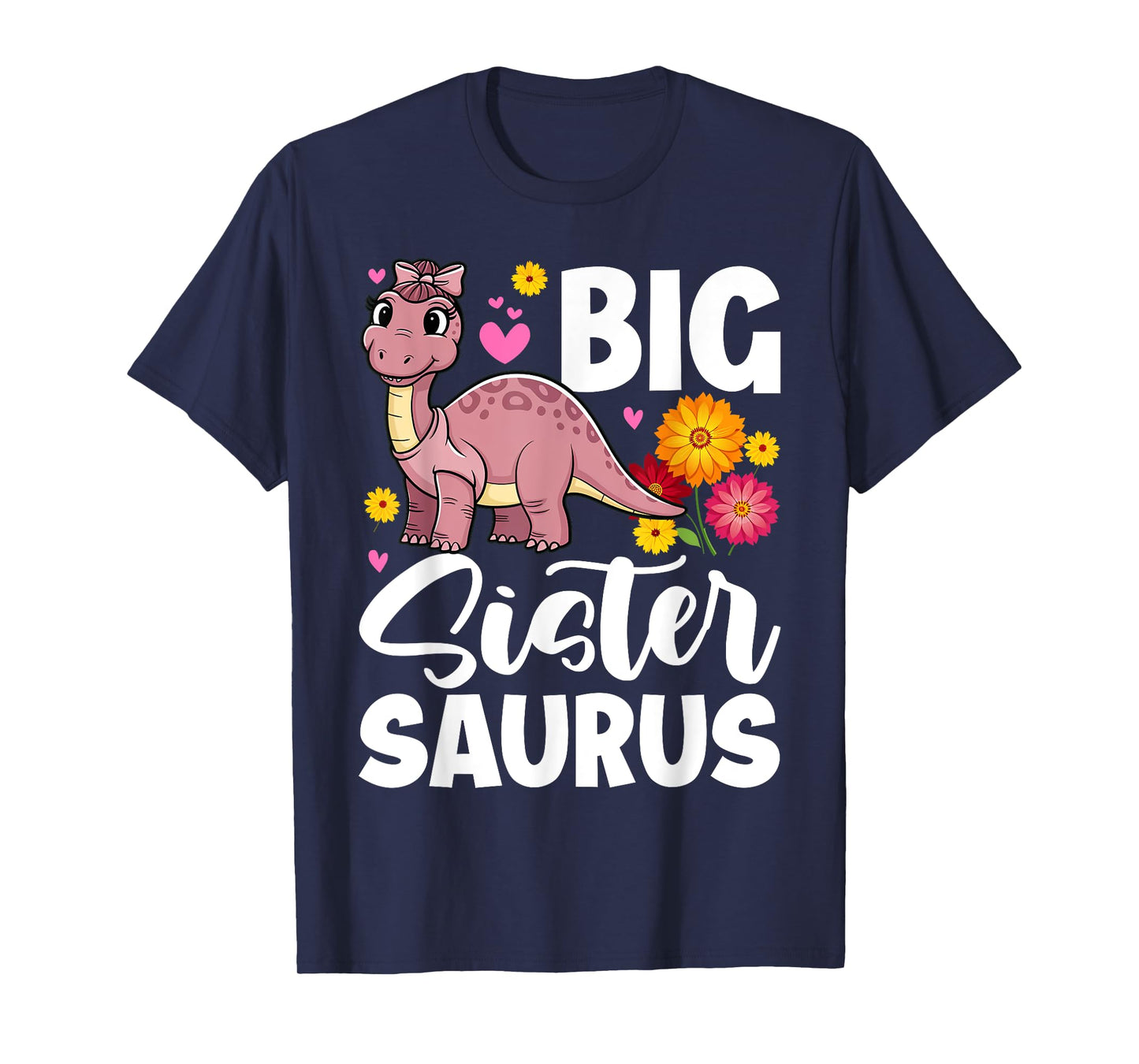 Big Sister Saurus Dinosaurs Girl Funny Cute Dinos T-Shirt