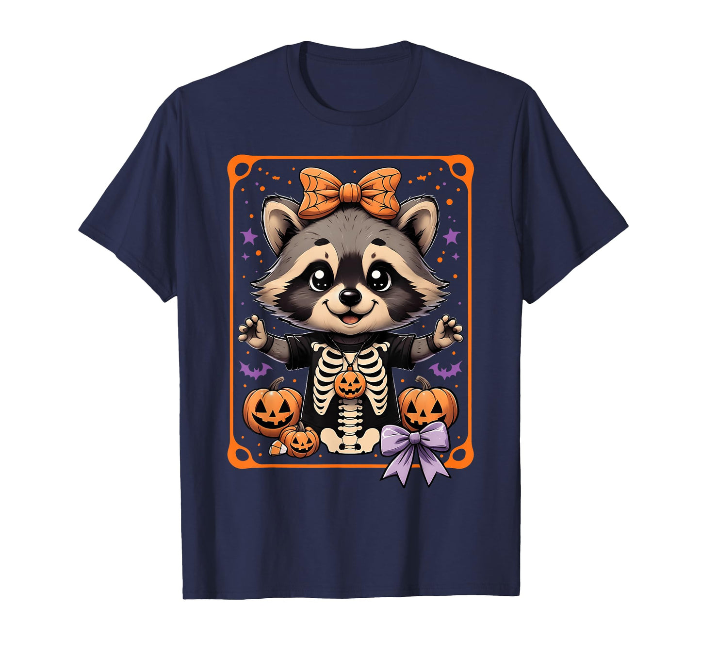 Girls Raccoon Feral Halloween Spooky Halloween Matching Kids T-Shirt