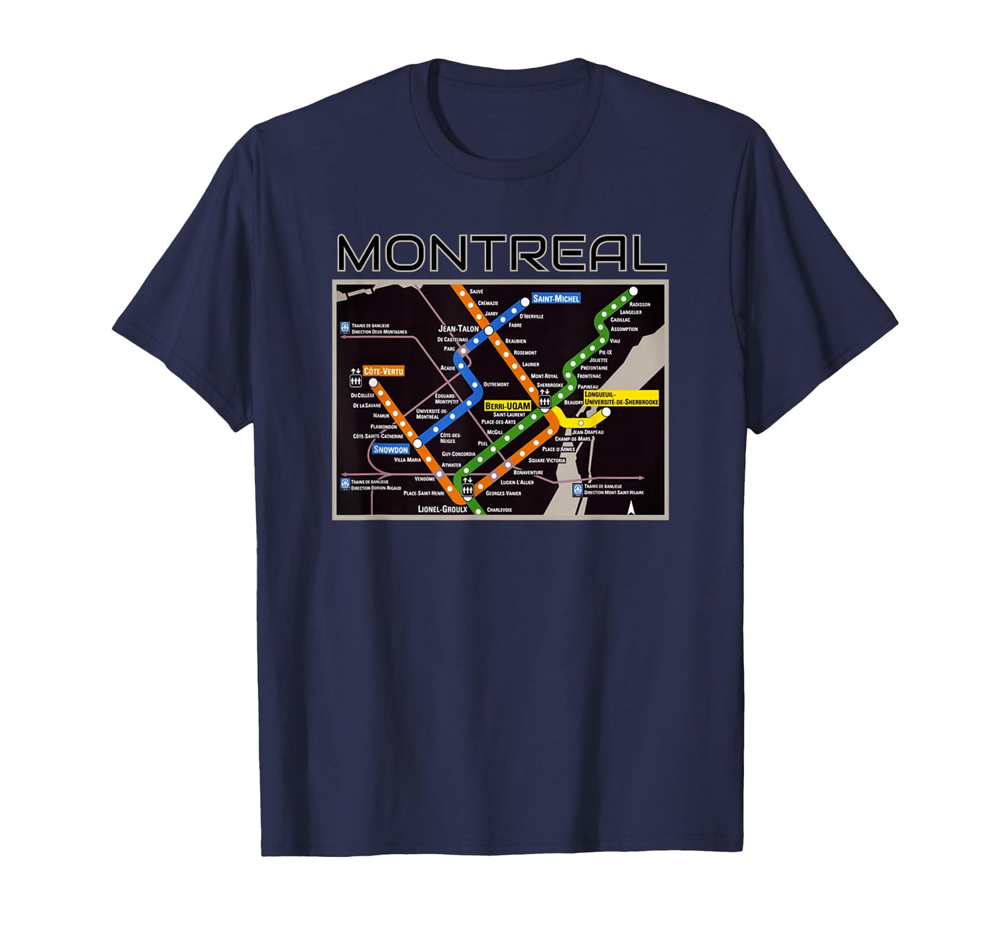 Montreal Transit Metro Art Canadian Heritage Love Canada Map T-Shirt