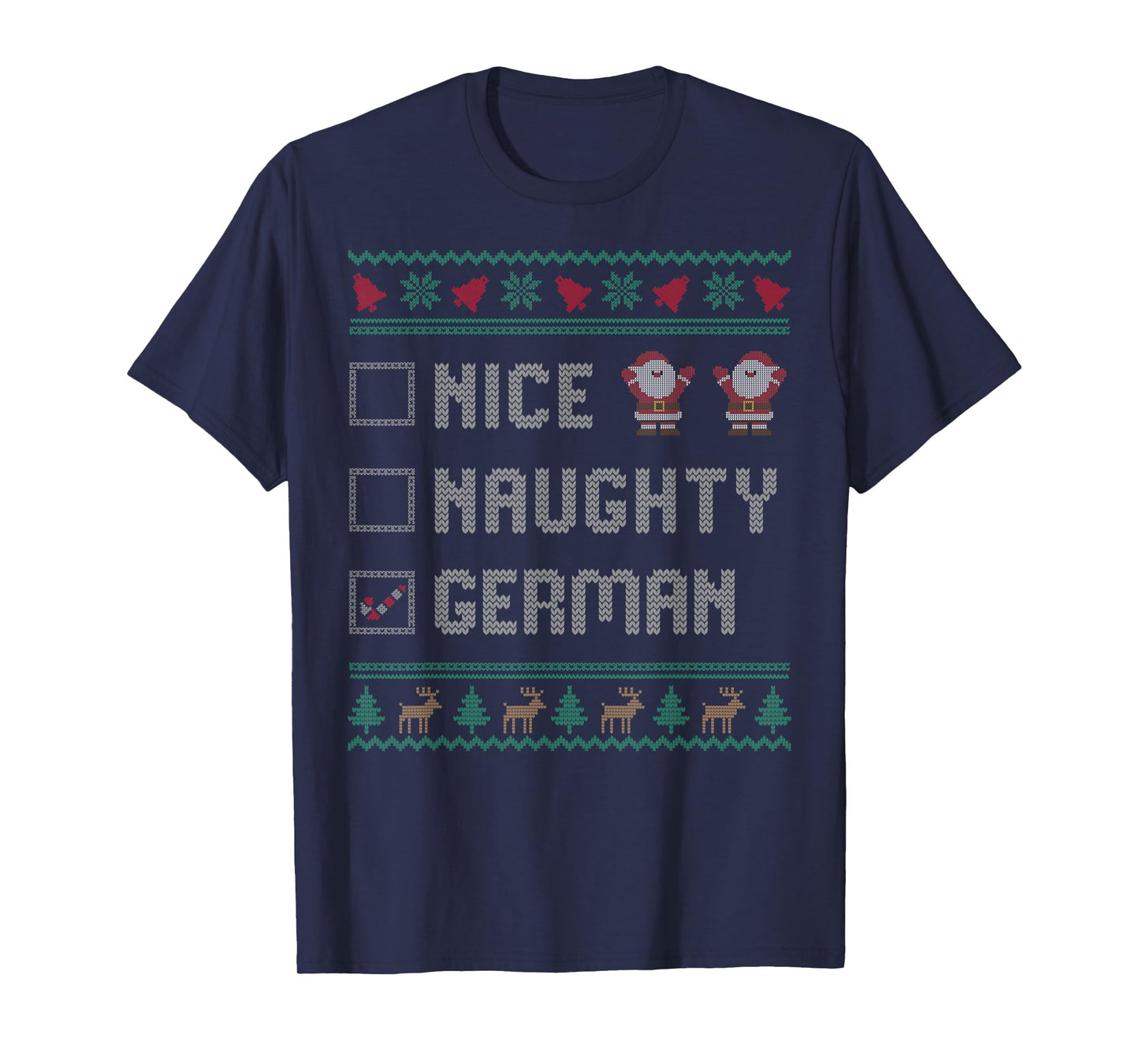 Nice Naughty German Christmas Pajama Matching T-Shirt