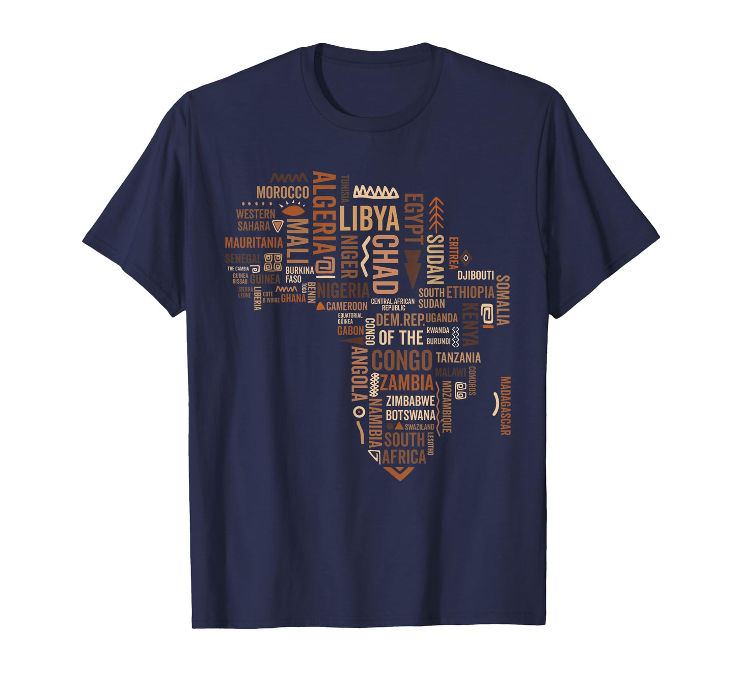 Africa Map Countries Black History Pride African American T-Shirt
