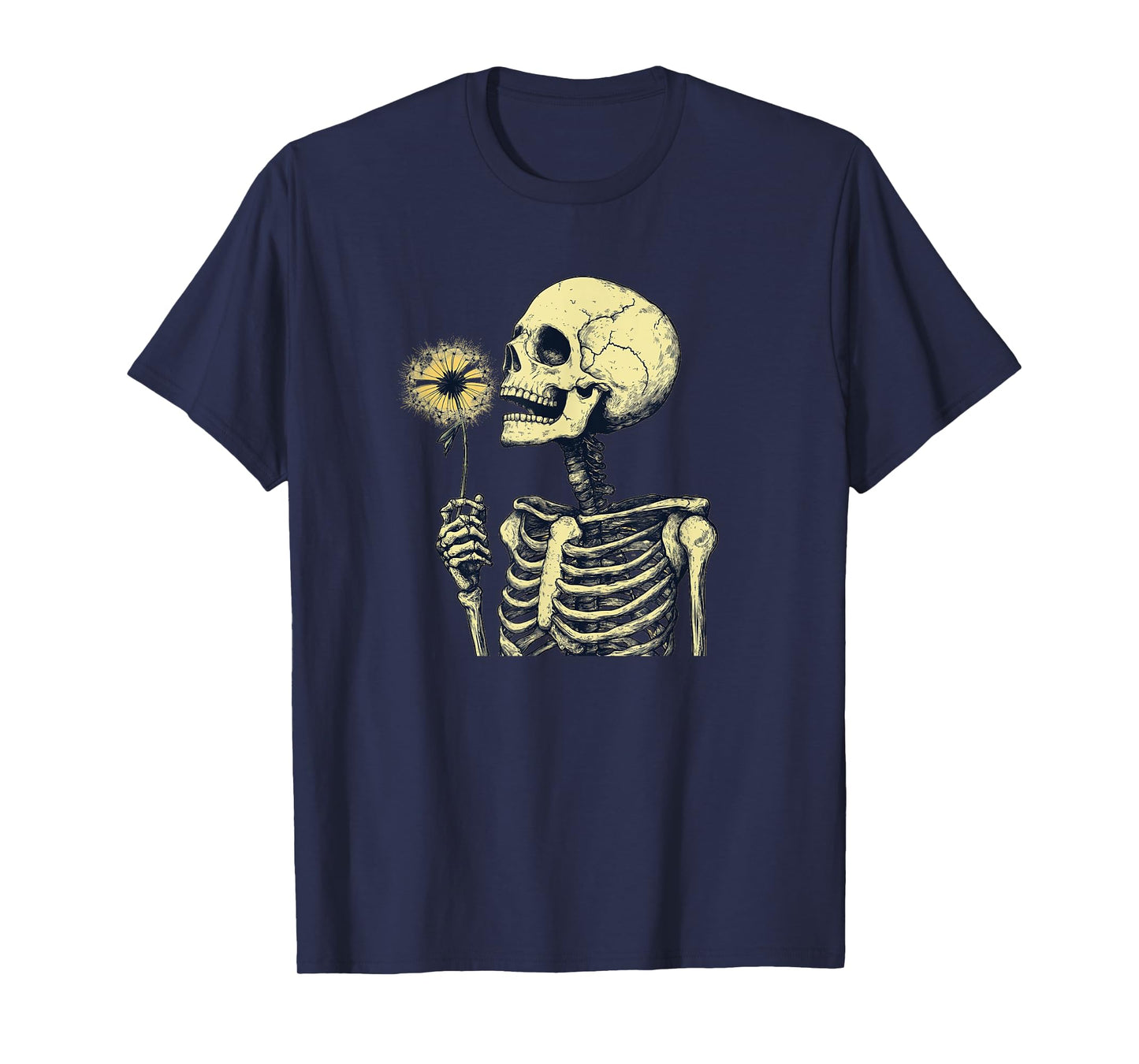 Bones and Blossoms in the Breeze for Skeleton Dandelion T-Shirt
