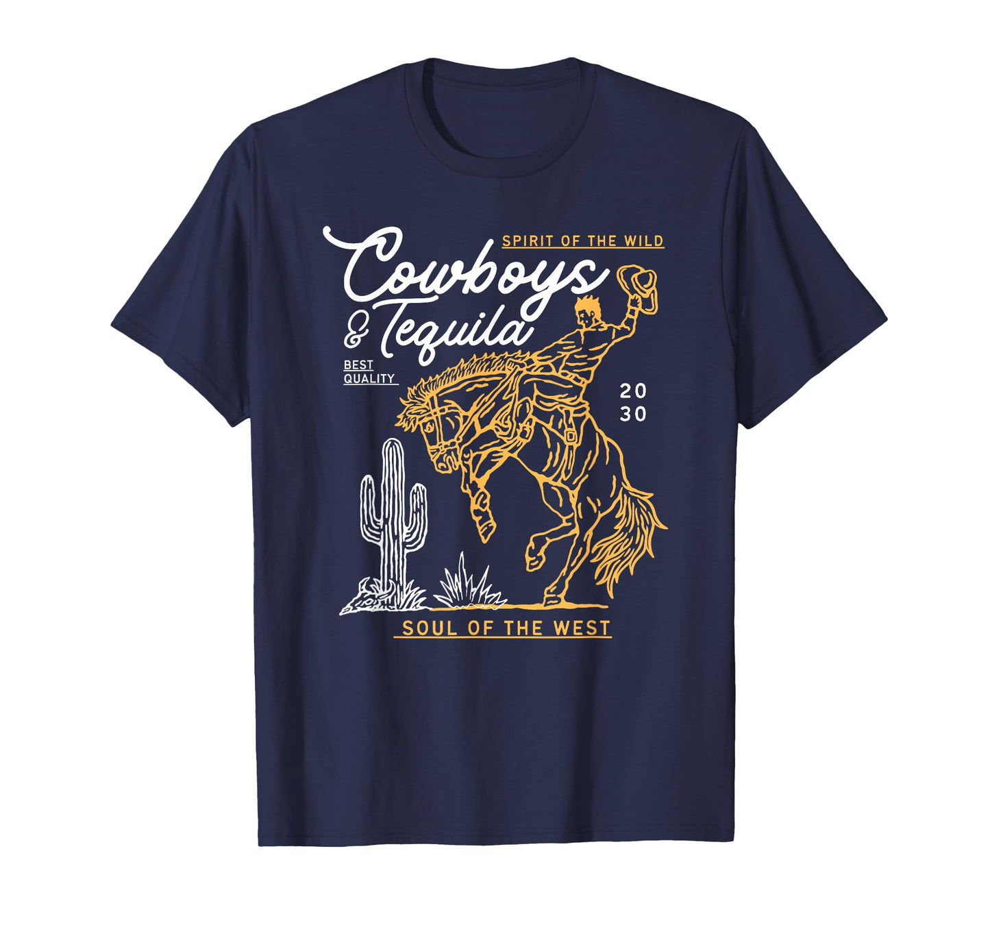 Cowboys and Tequila Country Rodeo Vintage Horse Riding Texas T-Shirt