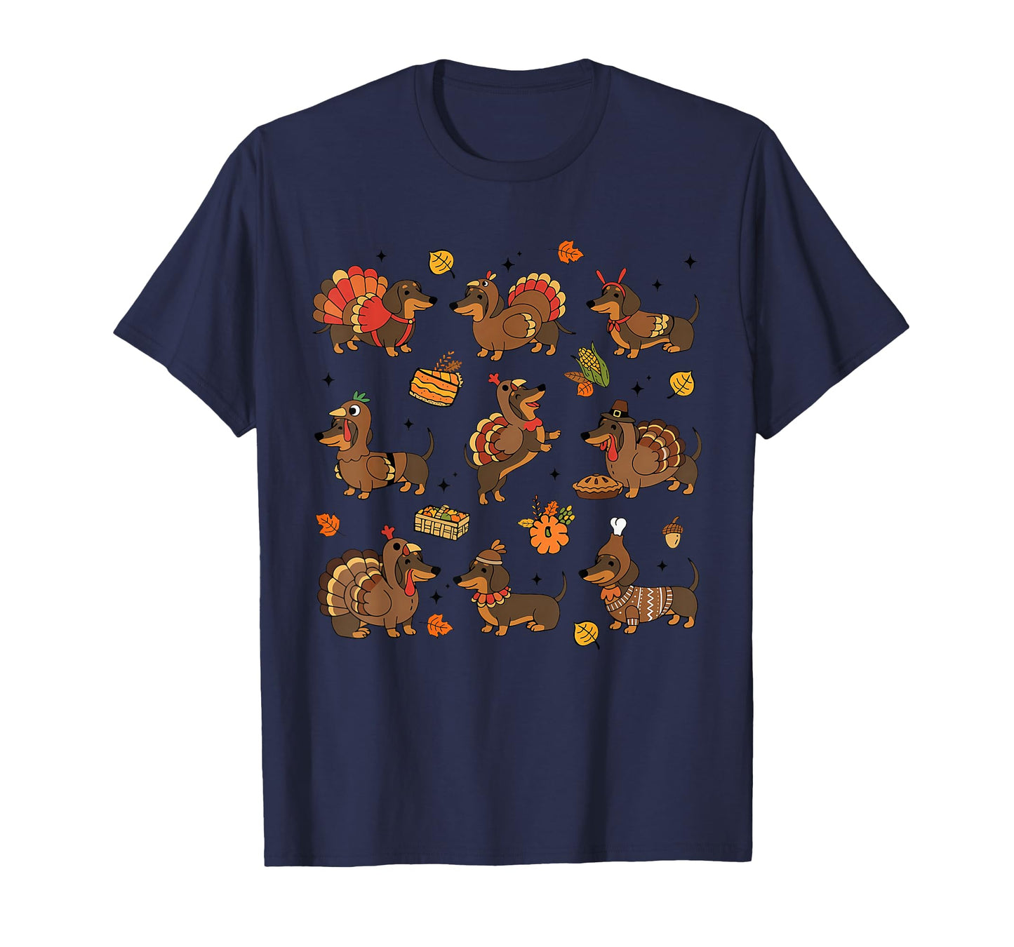 Thanksgiving Dog Dachshund Turkey Wiener Fall Men Women Kid T-Shirt
