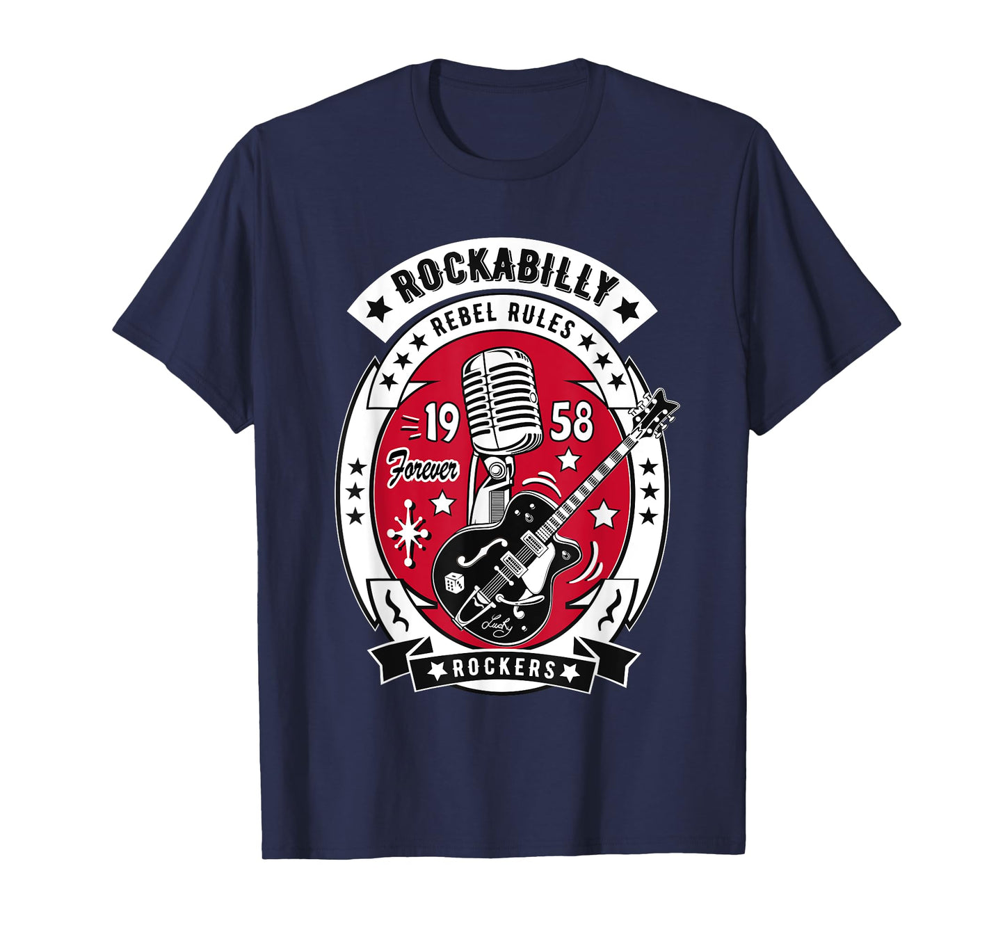 1950s Sock Hop Dance Rock N Roll Shirt 50s Rockabilly Guitar T-Shirt