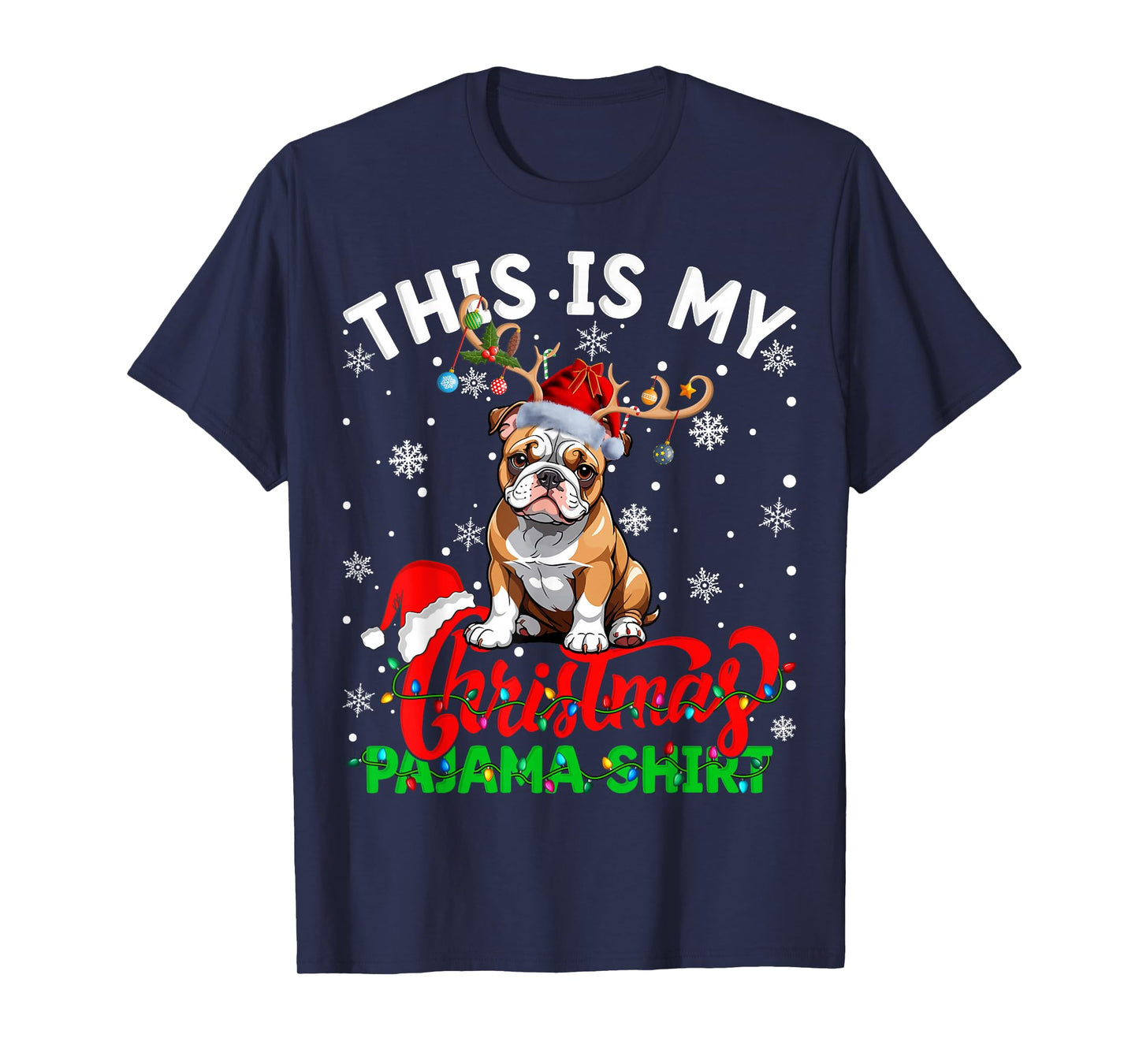 This is My American Bulldog Ugly Christmas Pajama Sweater T-Shirt