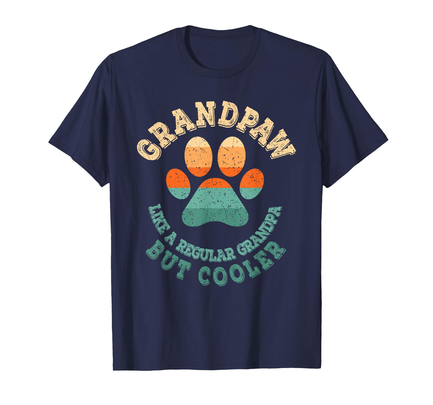 Grandpaw Dog Grandpa Grandfather Funny Grand Paw Retro Men T-Shirt