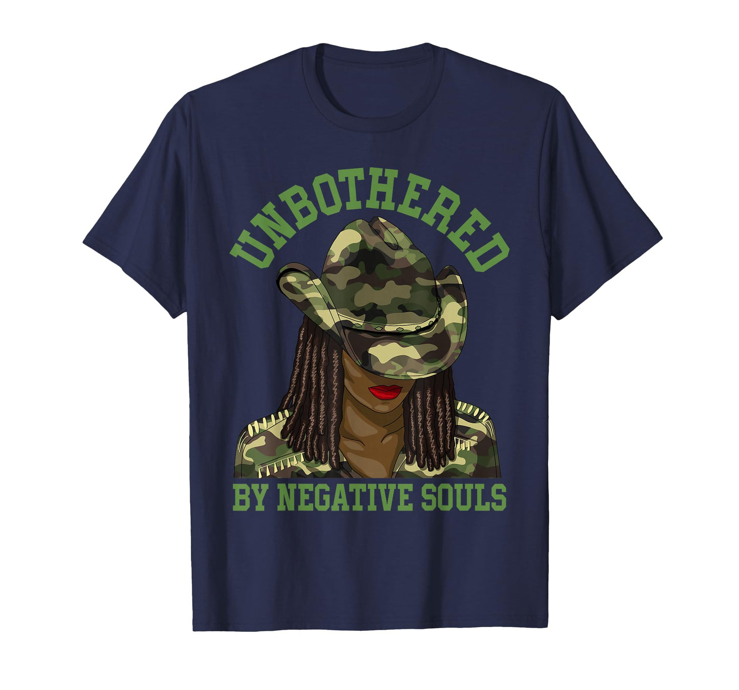 Unbothered Western Black Cowgirl Camo Camouflage Women T-Shirt