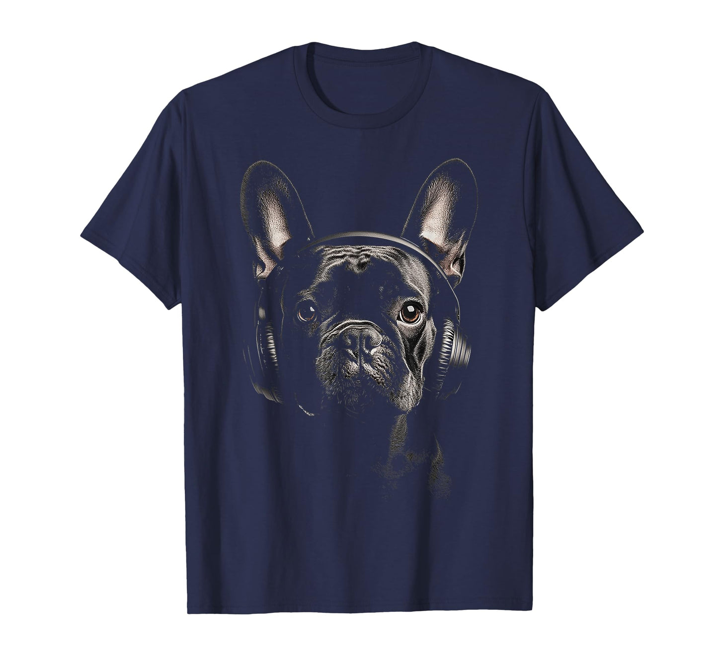 French Bulldog Dog Pet Art Music Headphone French Bulldog T-Shirt for Men Women Kids
