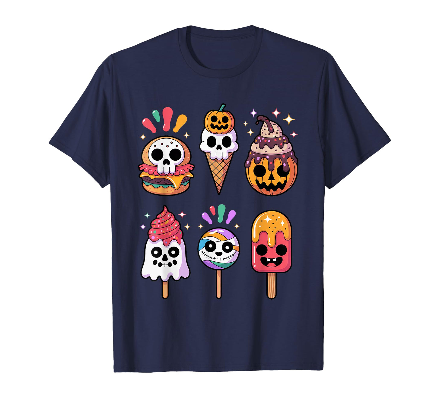 Horror Movies Summer Popsicle Halloween Ice Cream Summerween T-Shirt