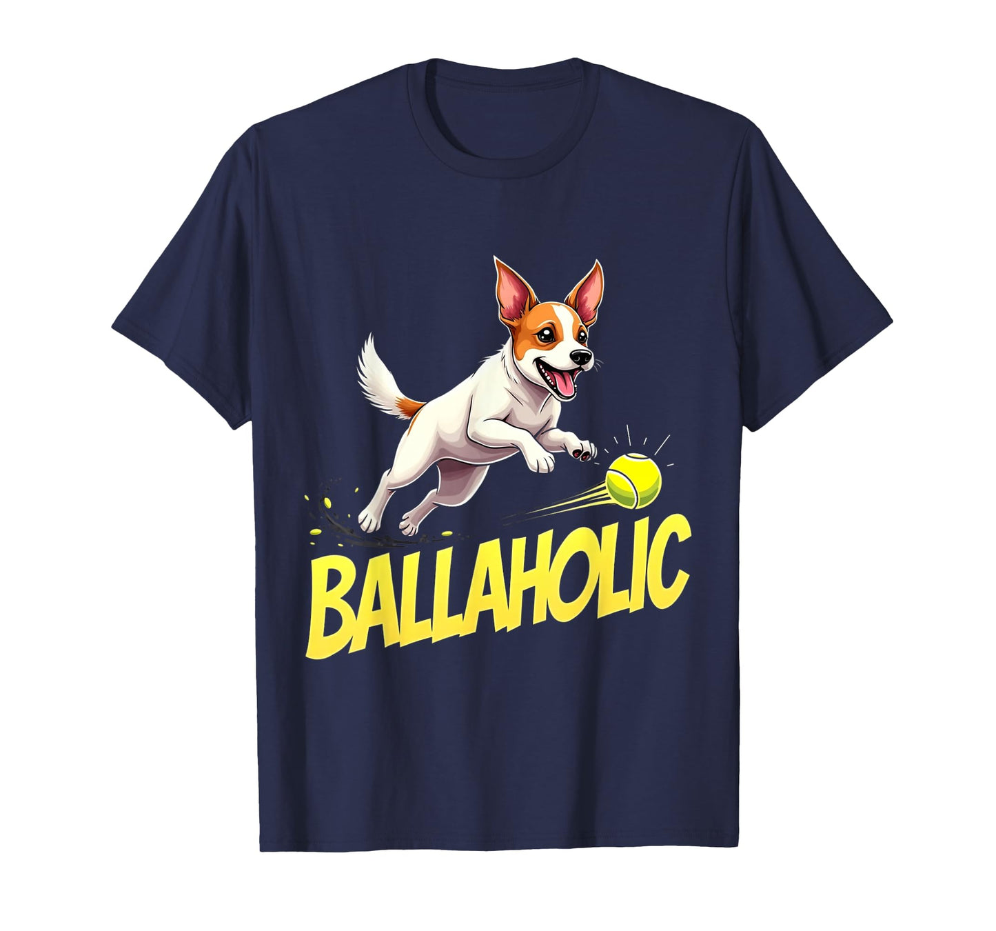 Funny Ballaholic Jack Russell Terrier Dog Chasing Ball T-Shirt