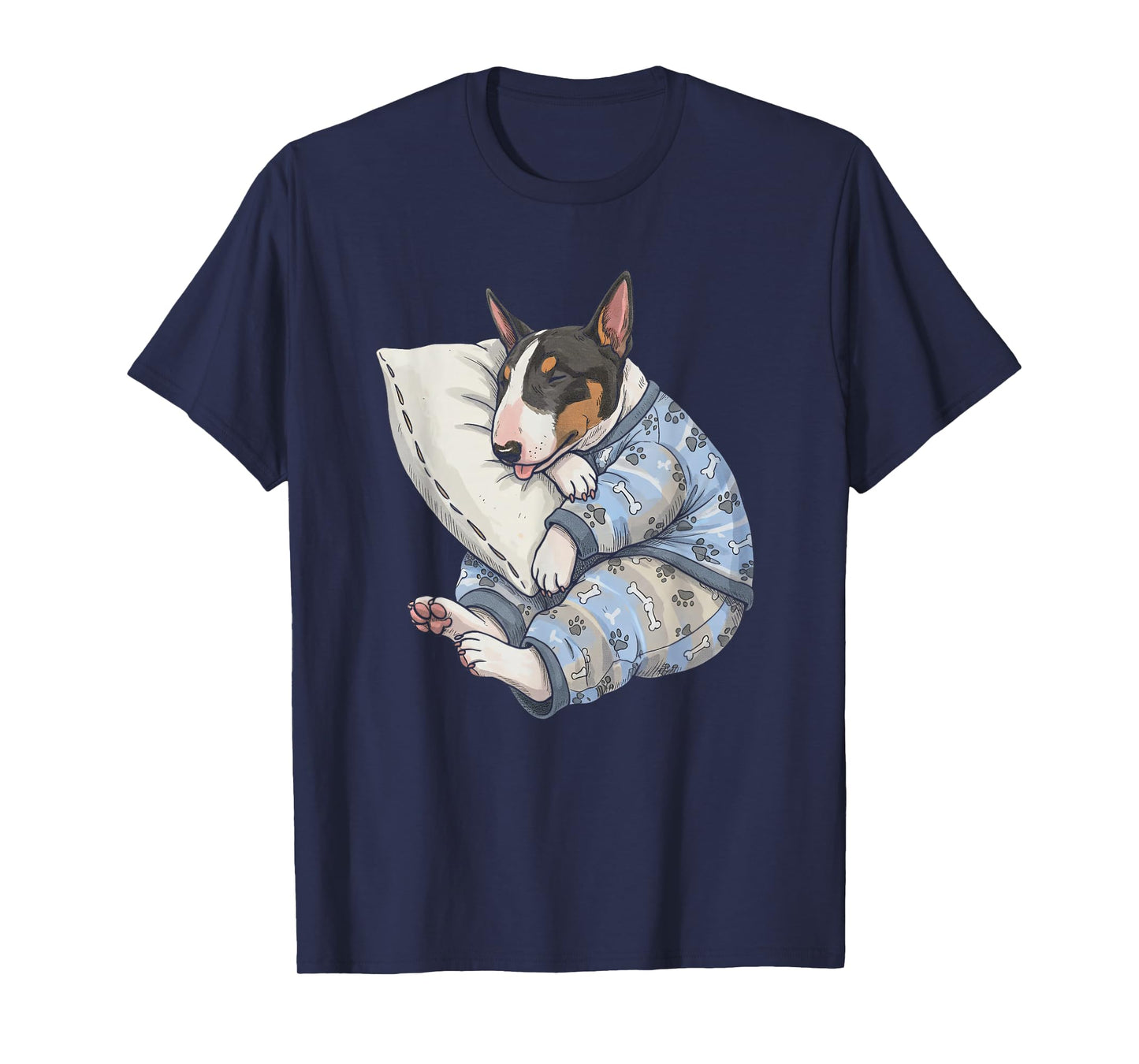 Funny Sleepy Bull Terrier Pajama Men Women Kids T-Shirt
