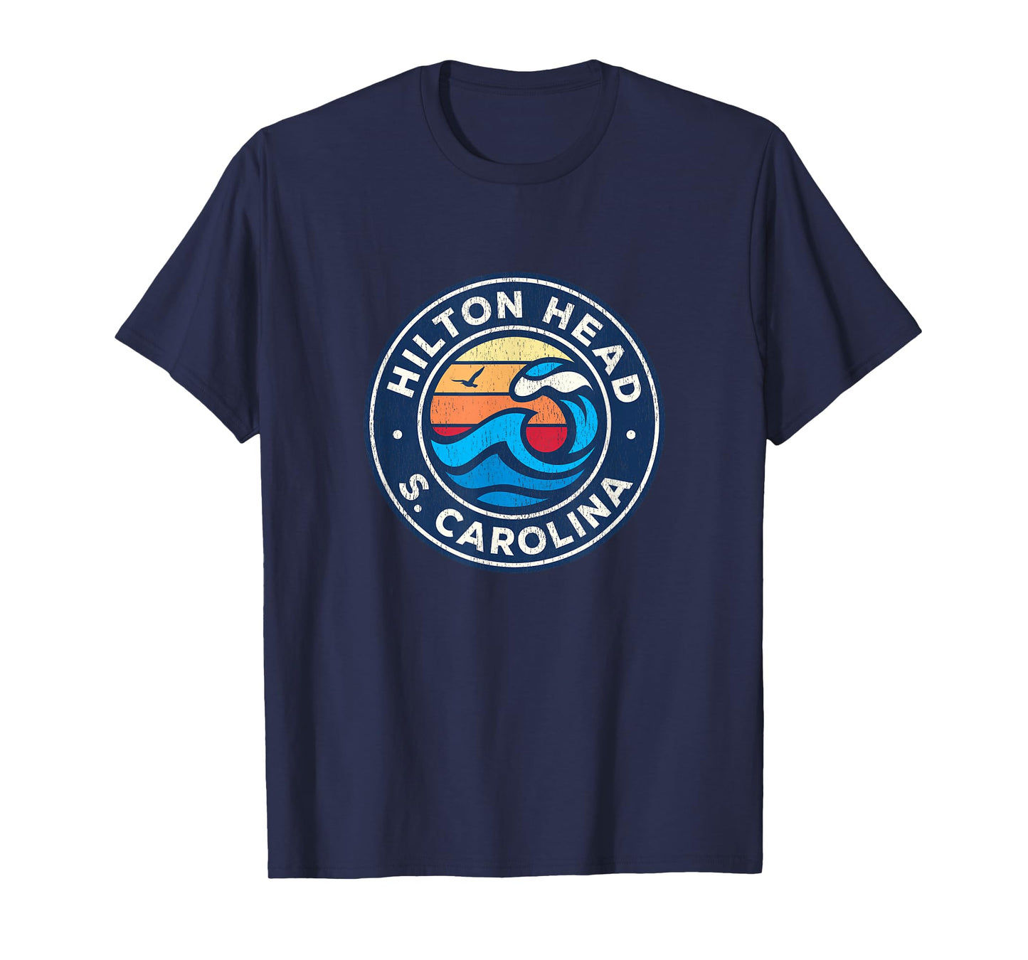 Hilton Head Island South Carolina SC Vintage Nautical Waves T-Shirt