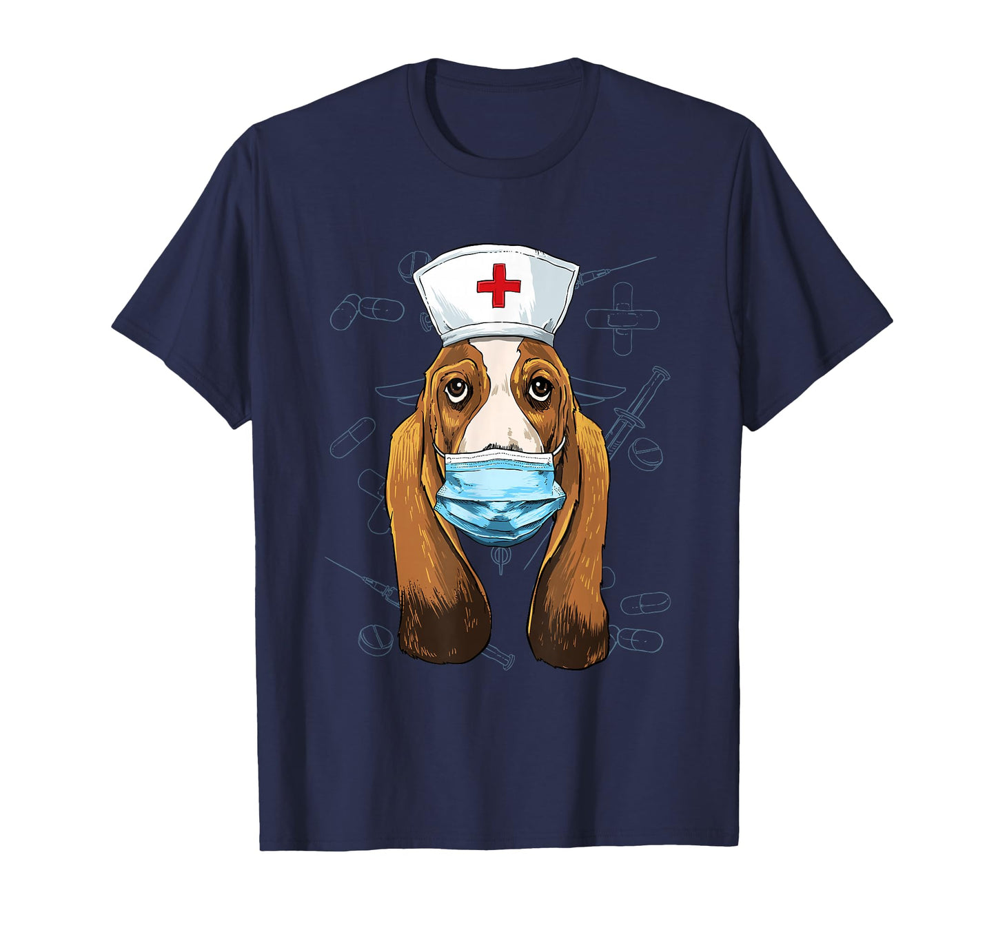 Hospital Basset Hound ER Nurse RN LPN Nurse Life Dog Lover T-Shirt