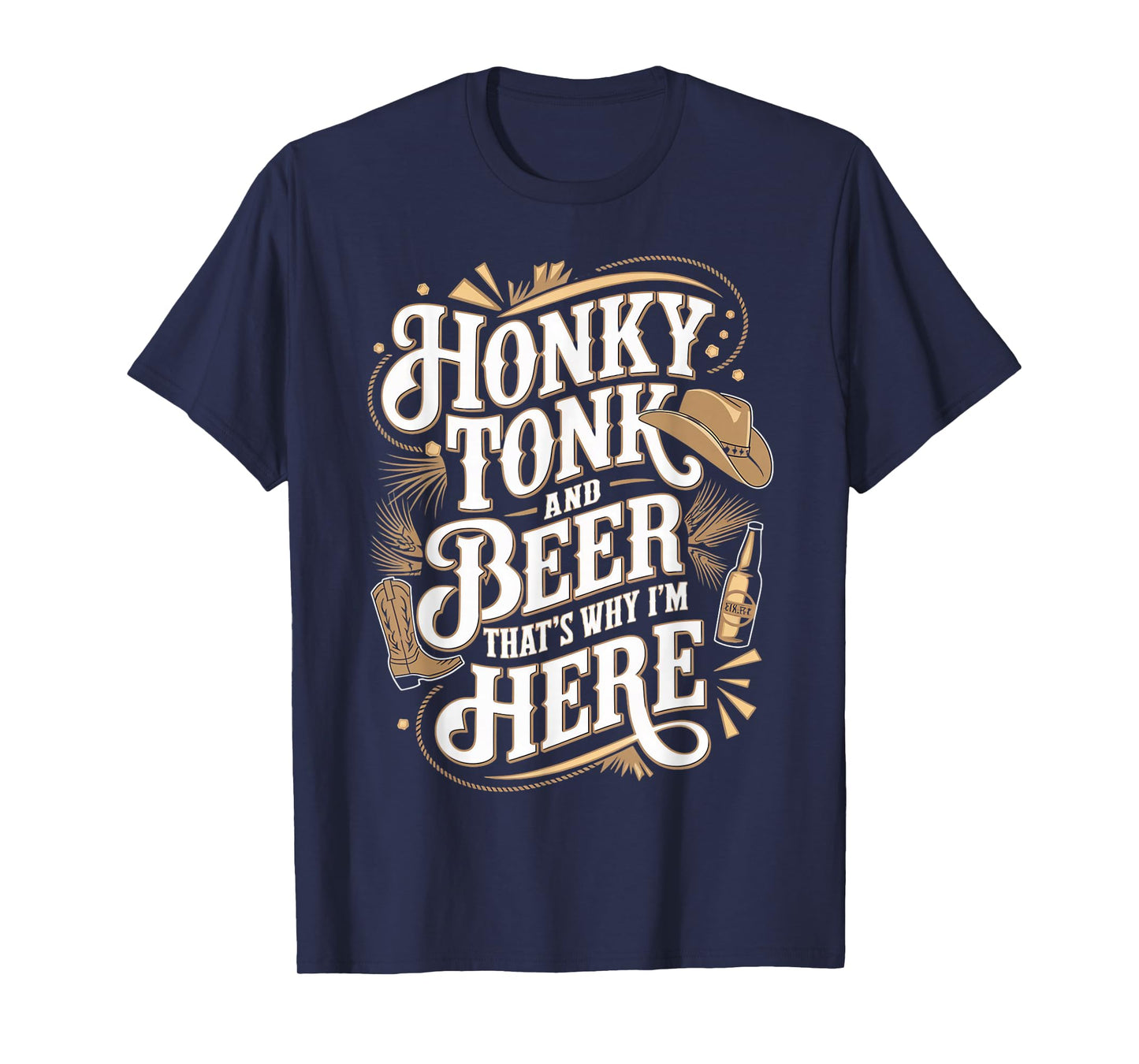 Honky Tonk Beer Western Farm Musician Honky Tonk T-Shirt