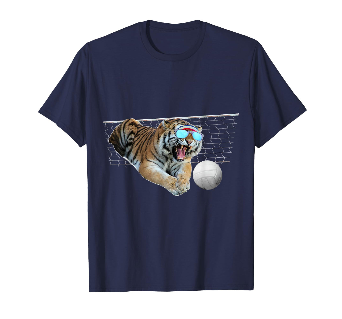Tiger Tigers Dog Dogs Playing Volleyball, Funny Cute T-Shirt for Men Women Kids