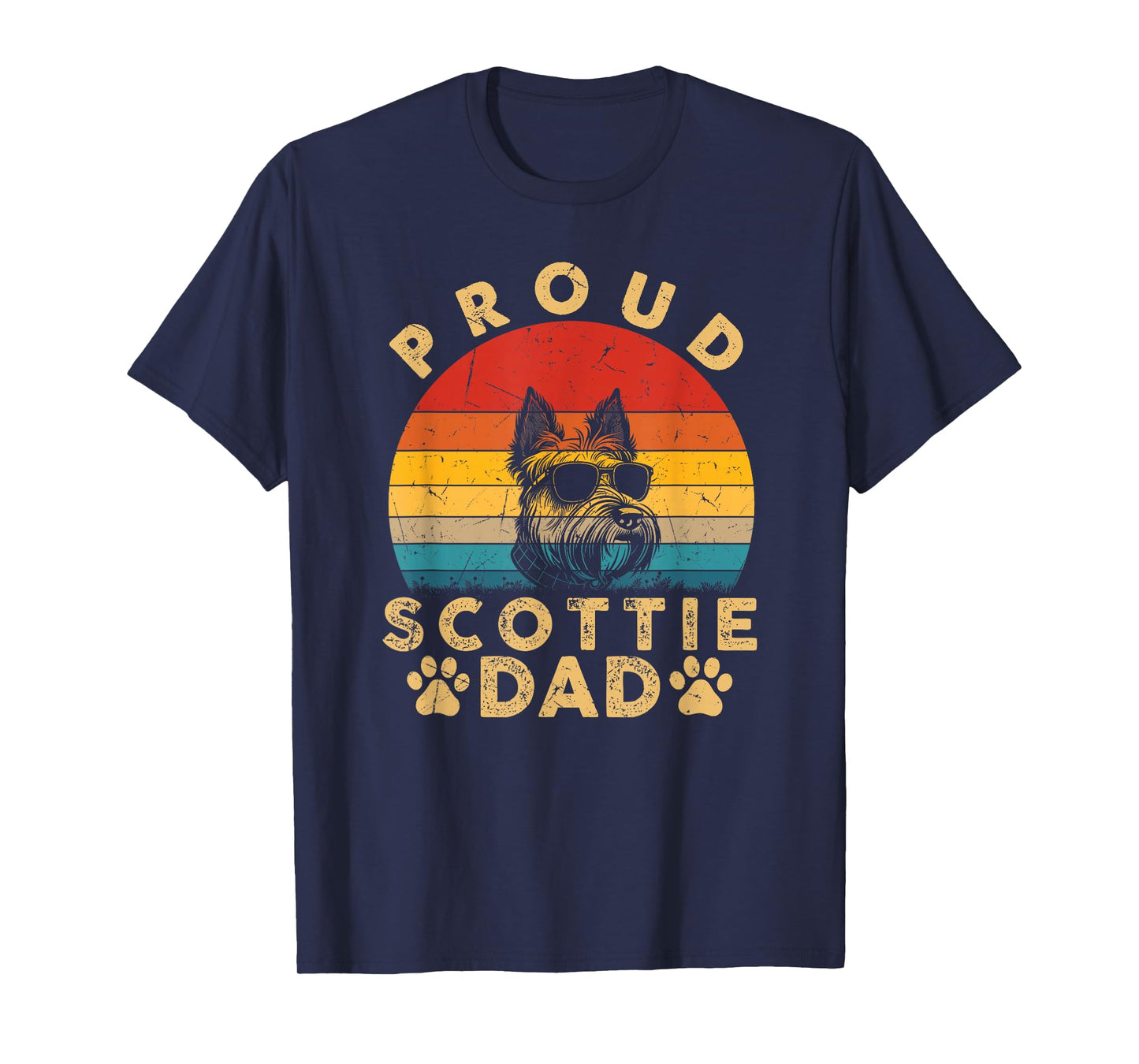 Proud Scottie Dad Gifts Funny Scottie Dog Owner Fathers Day T-Shirt